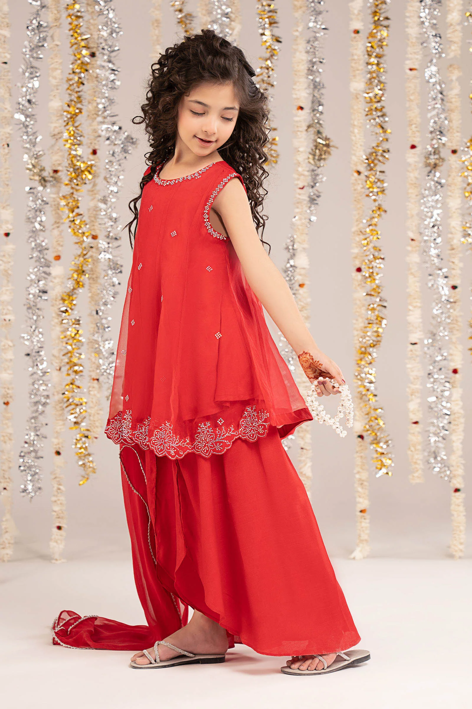 3 Piece Embellished Organza Suit - Image 8