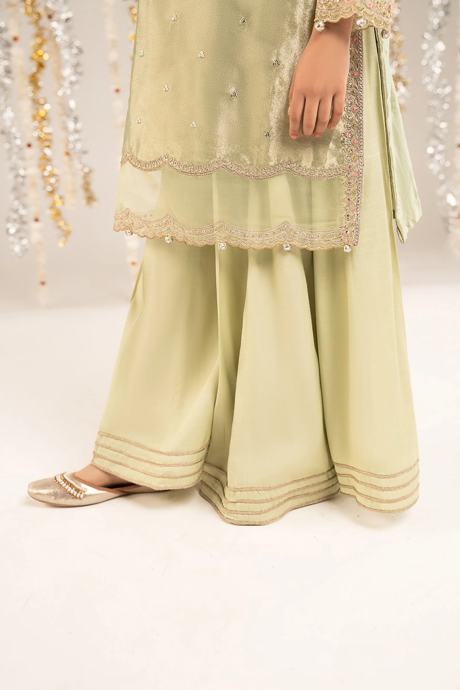 3 Piece Embroidered Tissue Suit - Image 4