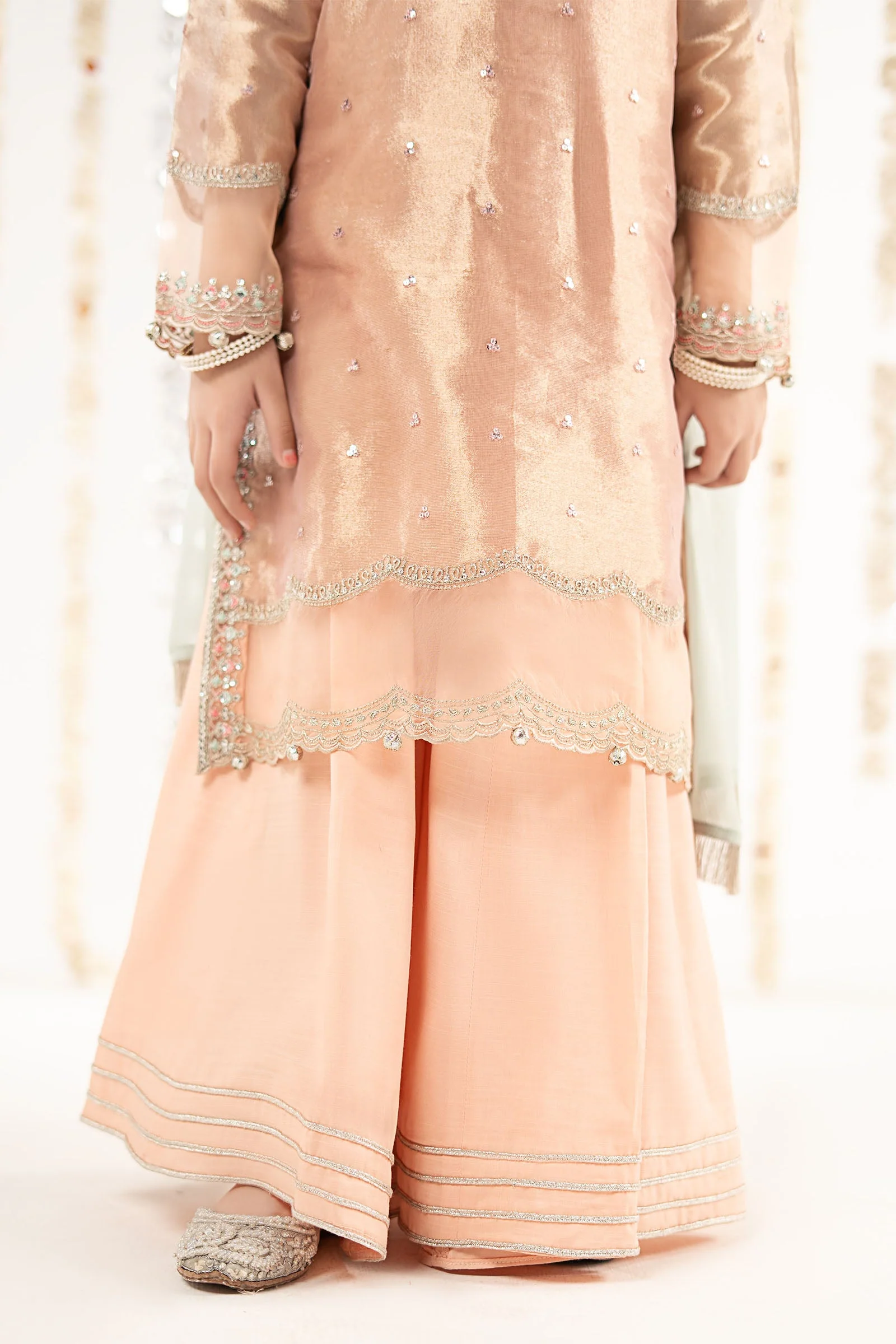 3 Piece Embroidered Tissue Suit - Image 5