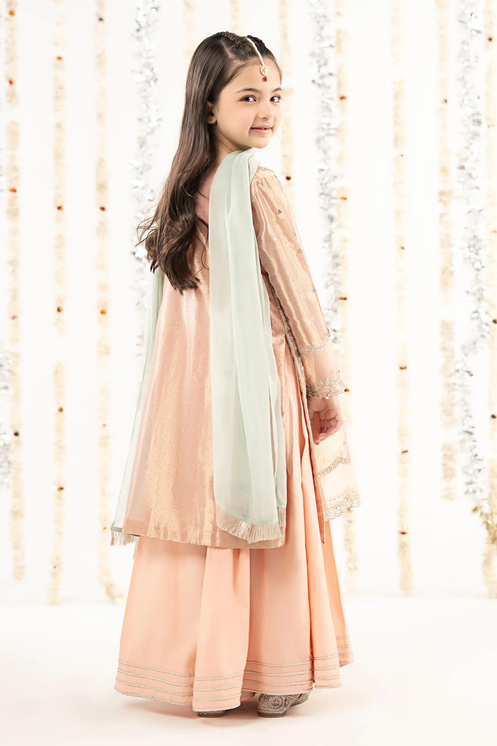 3 Piece Embroidered Tissue Suit - Image 7
