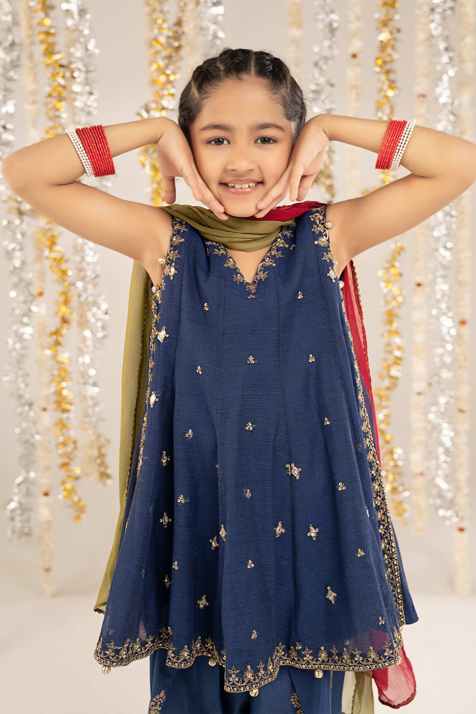 3 Piece Embroidered Cotton Net Suit - Image 3