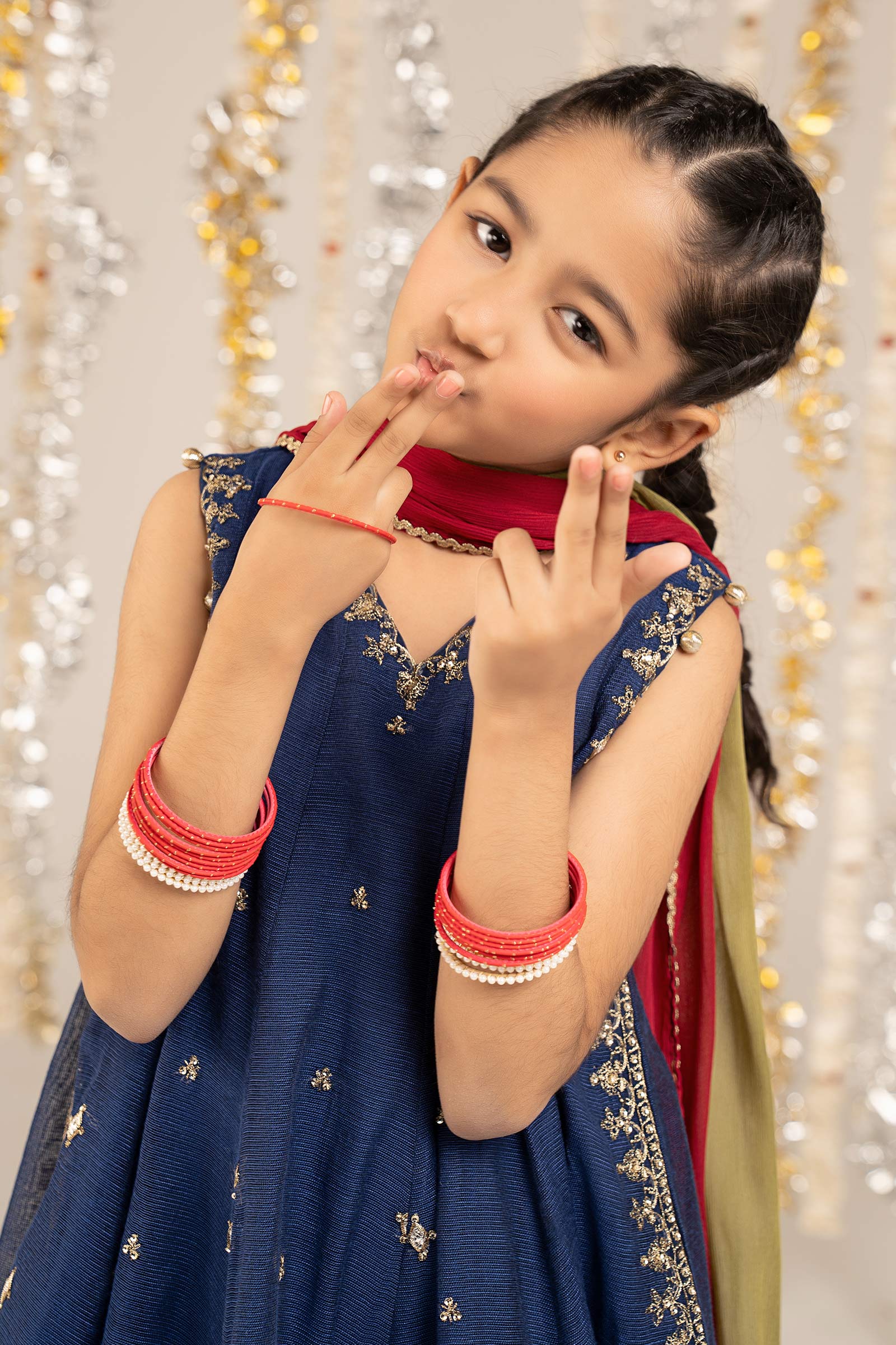 3 Piece Embroidered Cotton Net Suit - Image 4