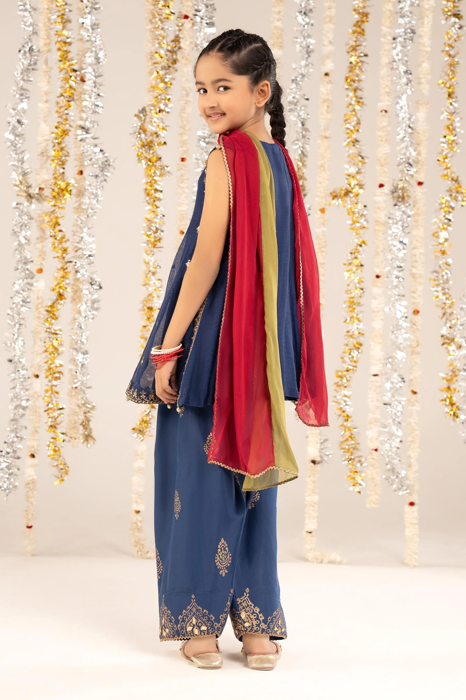 3 Piece Embroidered Cotton Net Suit - Image 9