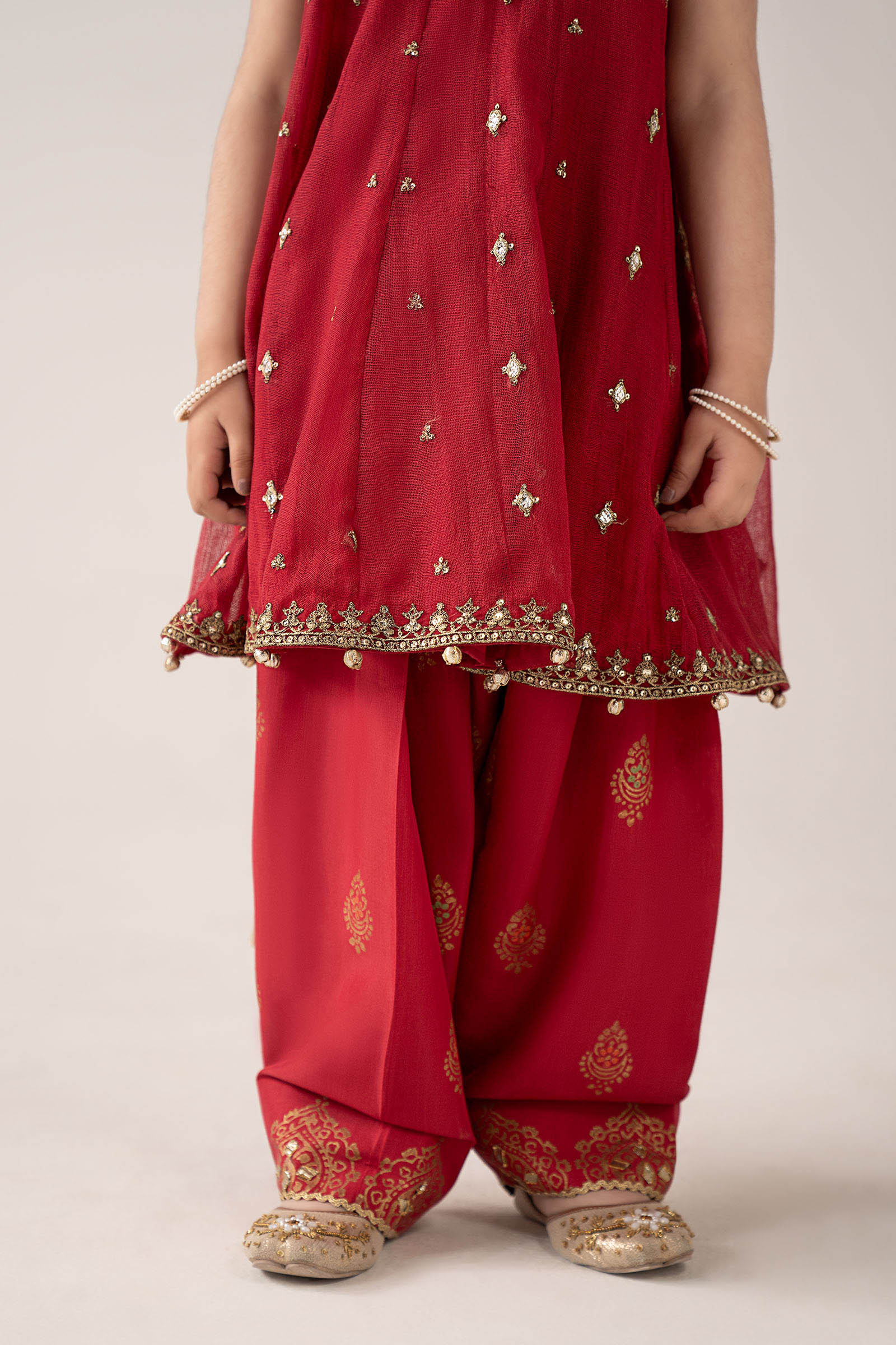 3 Piece Embroidered Cotton Net Suit - Image 4
