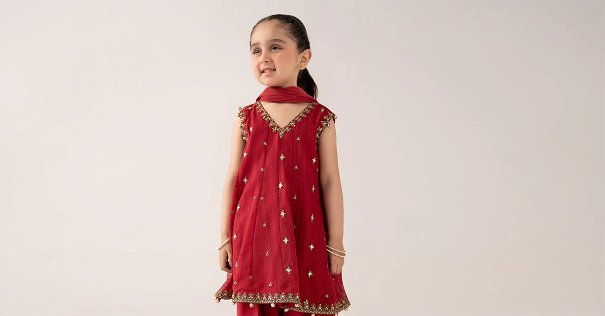 3 Piece Embroidered Cotton Net Suit - Image 7