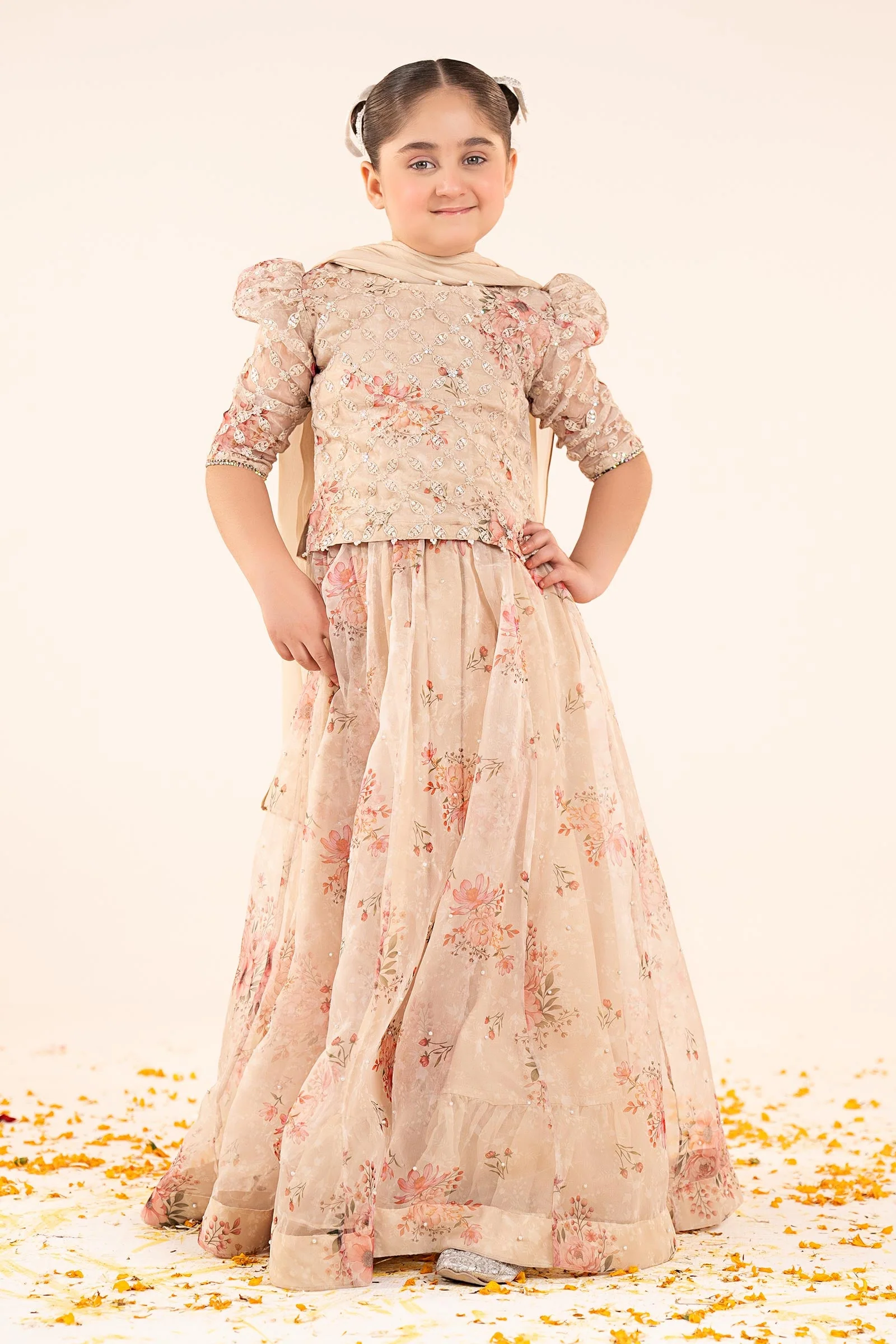3 Piece Embroidered Organza Suit