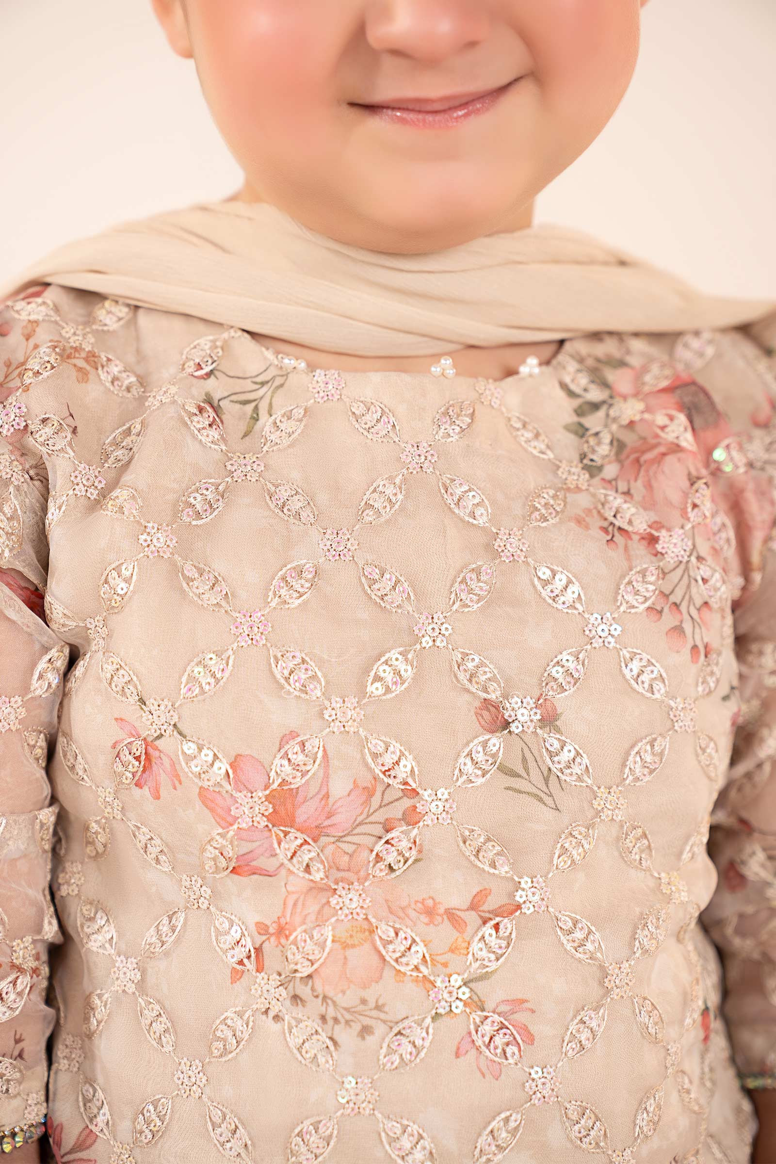 3 Piece Embroidered Organza Suit - Image 4
