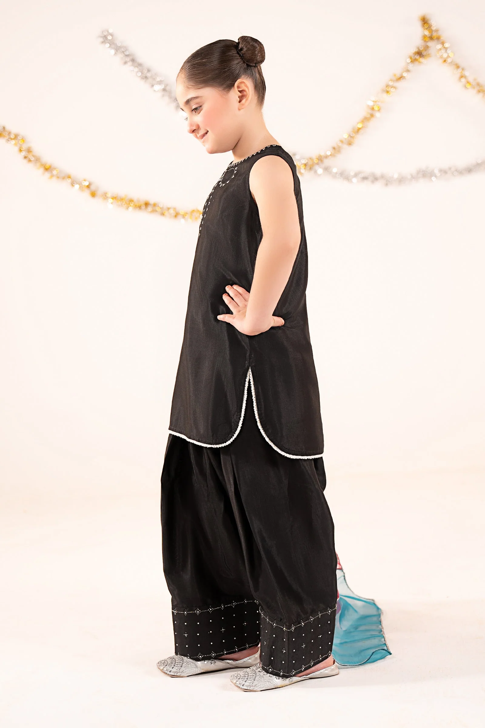 3 Piece Embellished Raw Silk Suit - Image 4
