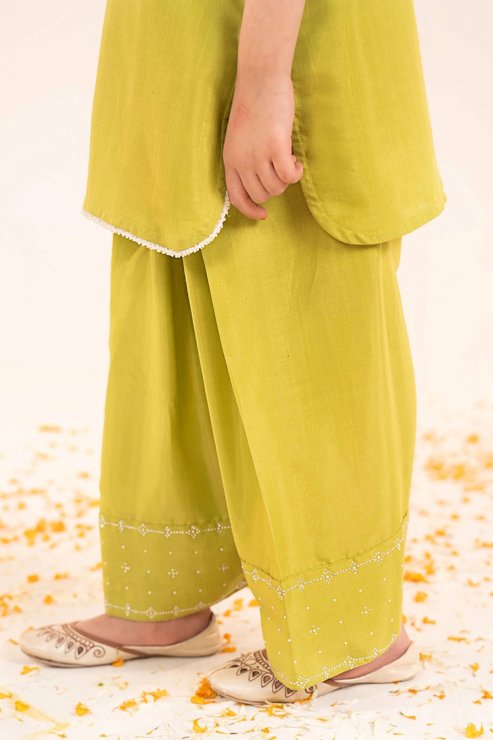 3 Piece Embellished Raw Silk Suit - Image 3