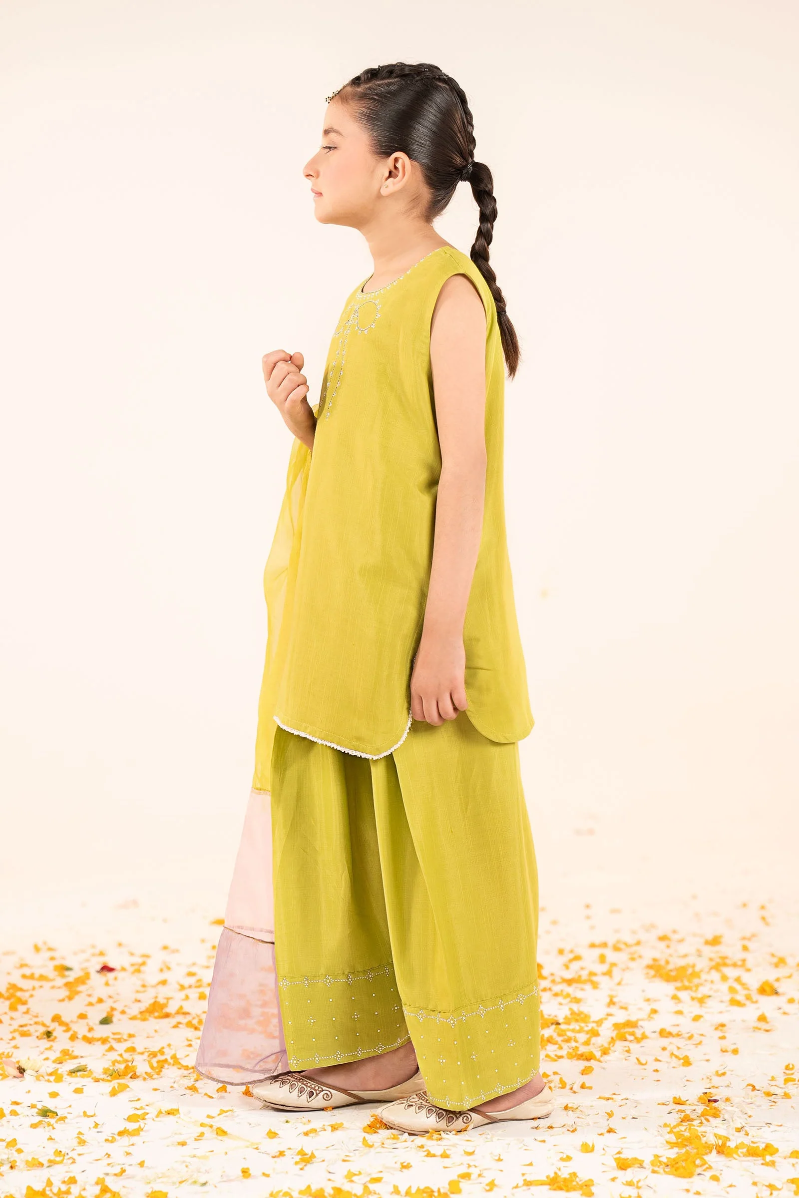 3 Piece Embellished Raw Silk Suit - Image 5