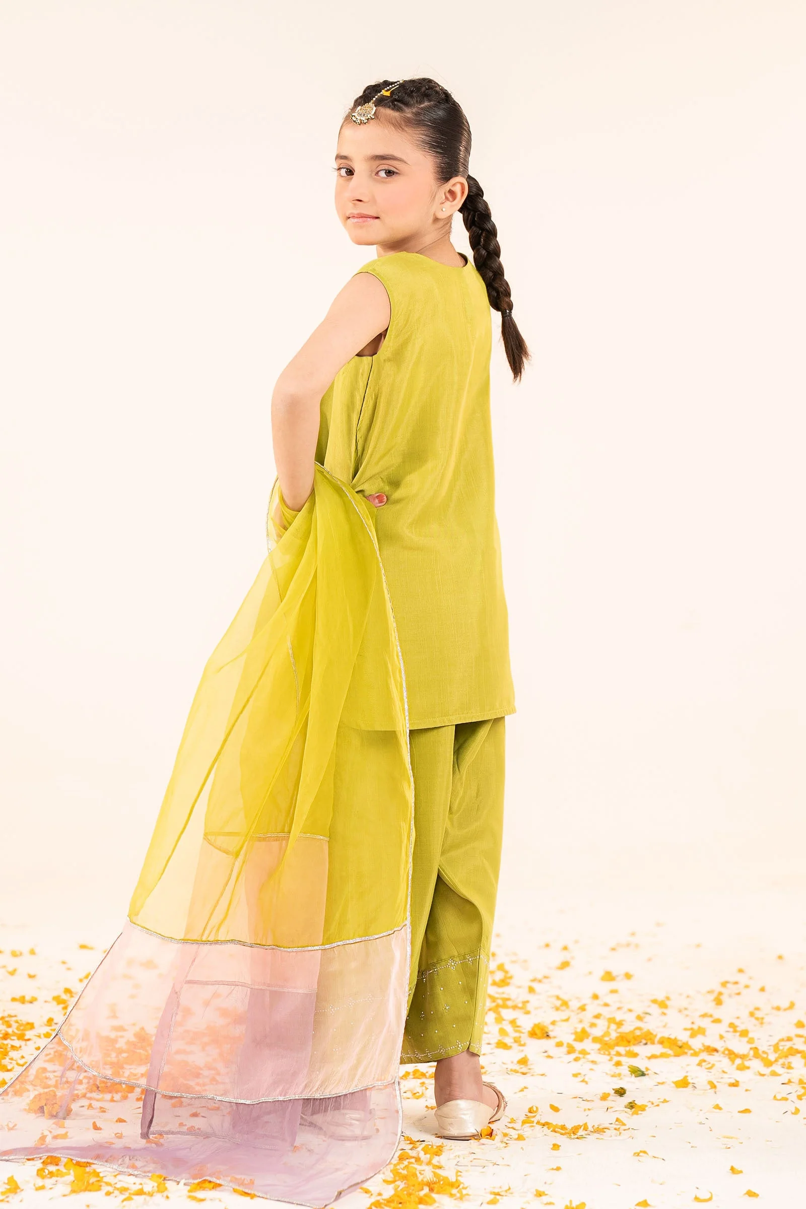 3 Piece Embellished Raw Silk Suit - Image 6