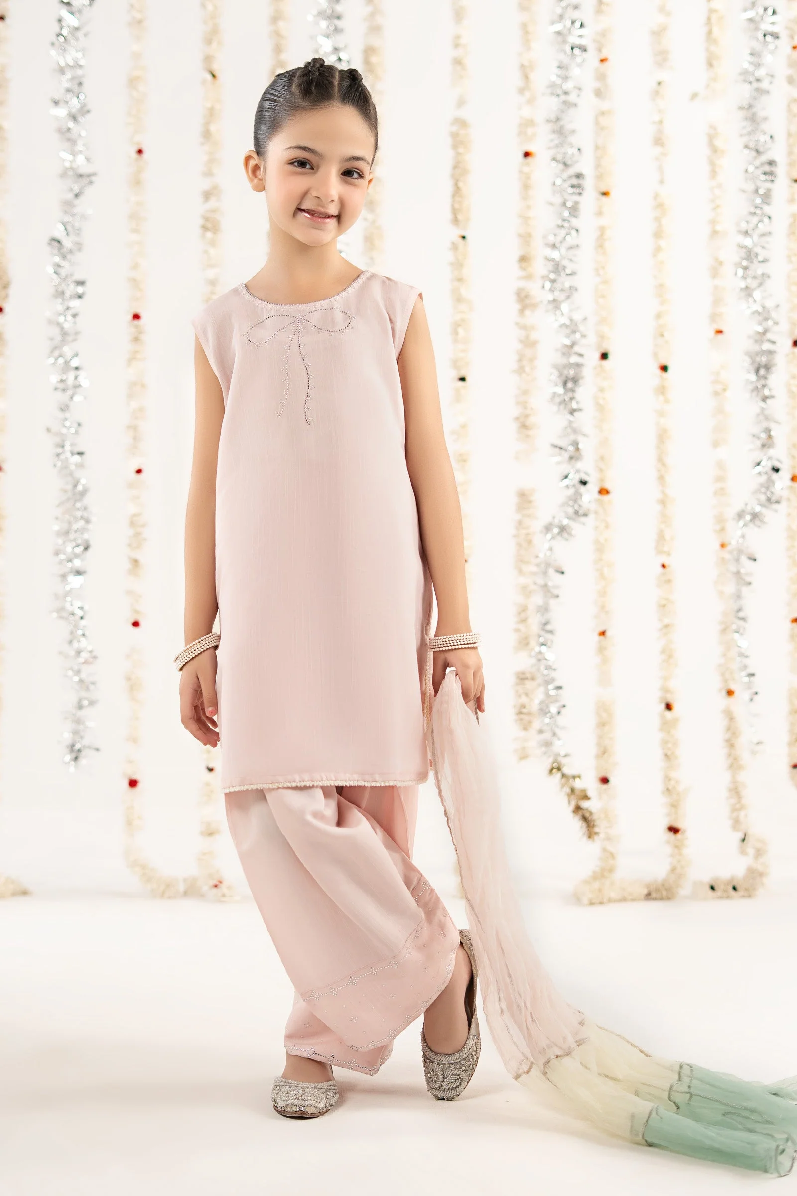 3 Piece Embellished Raw Silk Suit - Image 3