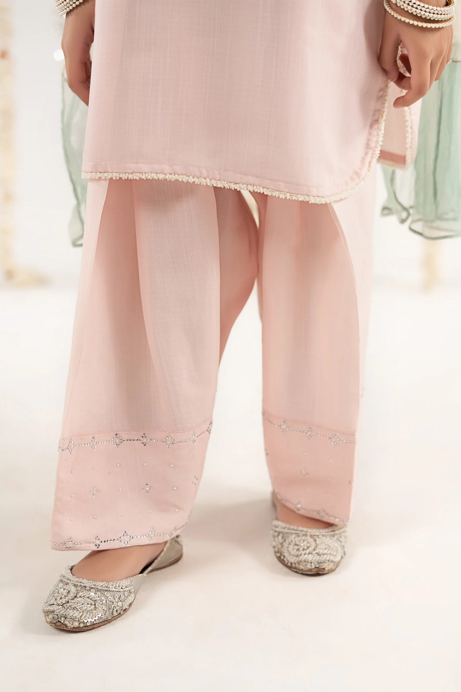 3 Piece Embellished Raw Silk Suit - Image 6