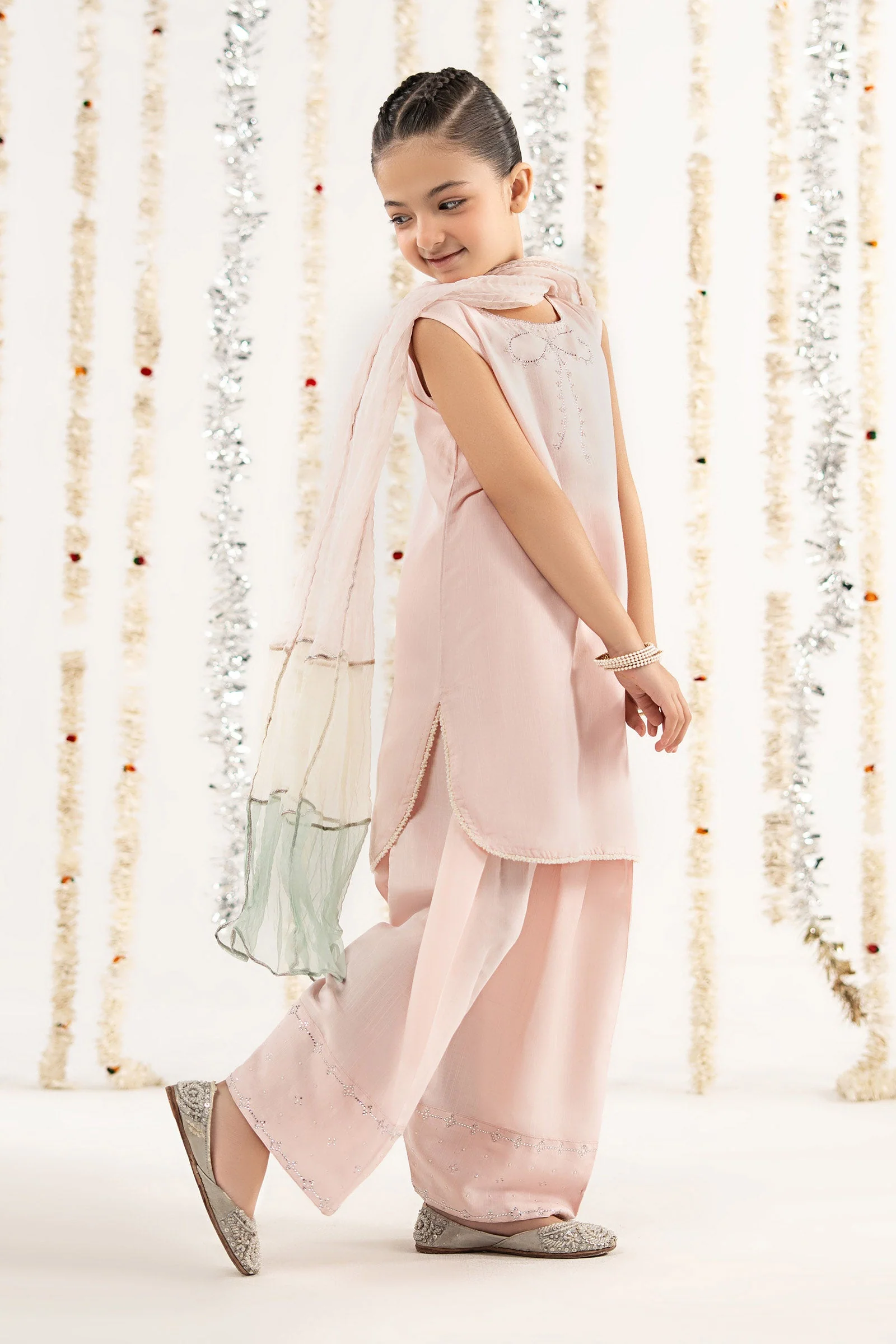 3 Piece Embellished Raw Silk Suit - Image 7