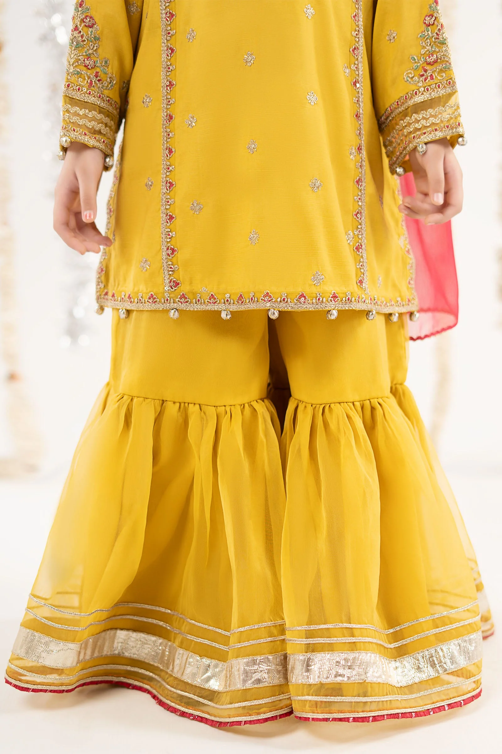 3 Piece Embroidered Raw Silk Suit - Image 6