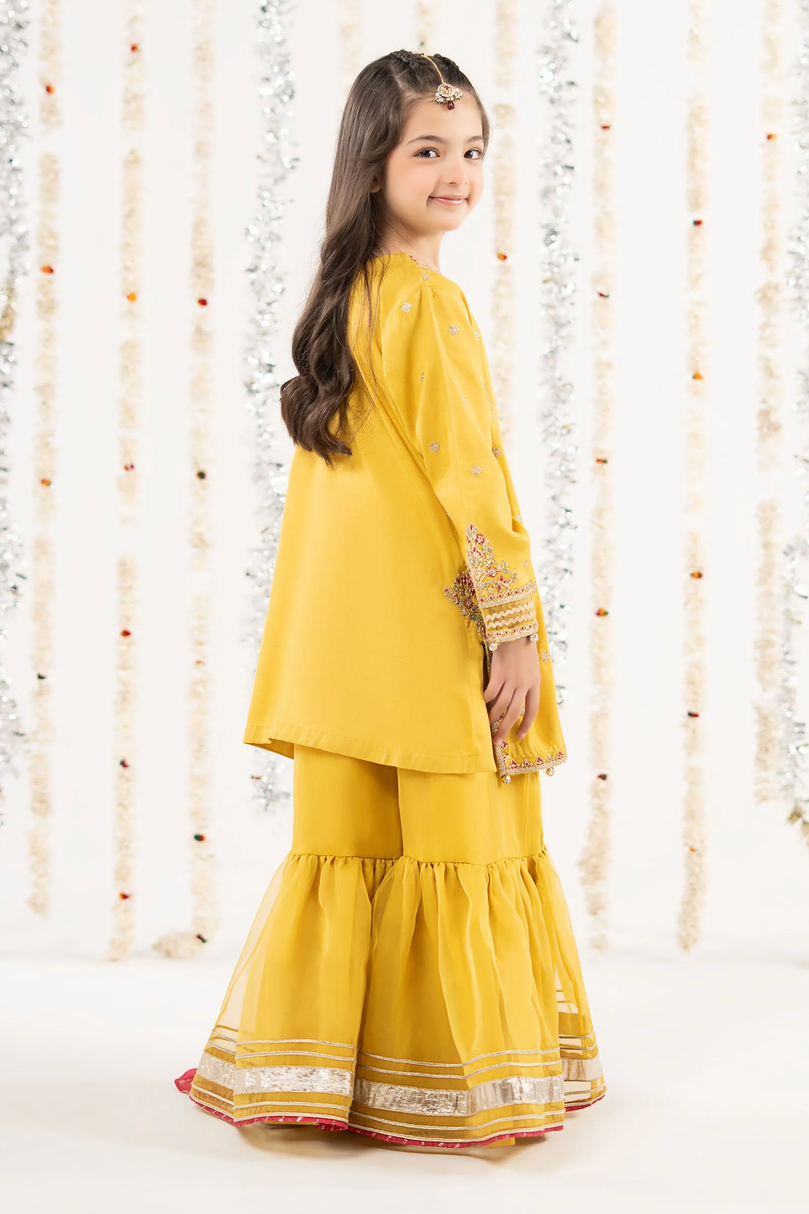 3 Piece Embroidered Raw Silk Suit - Image 8