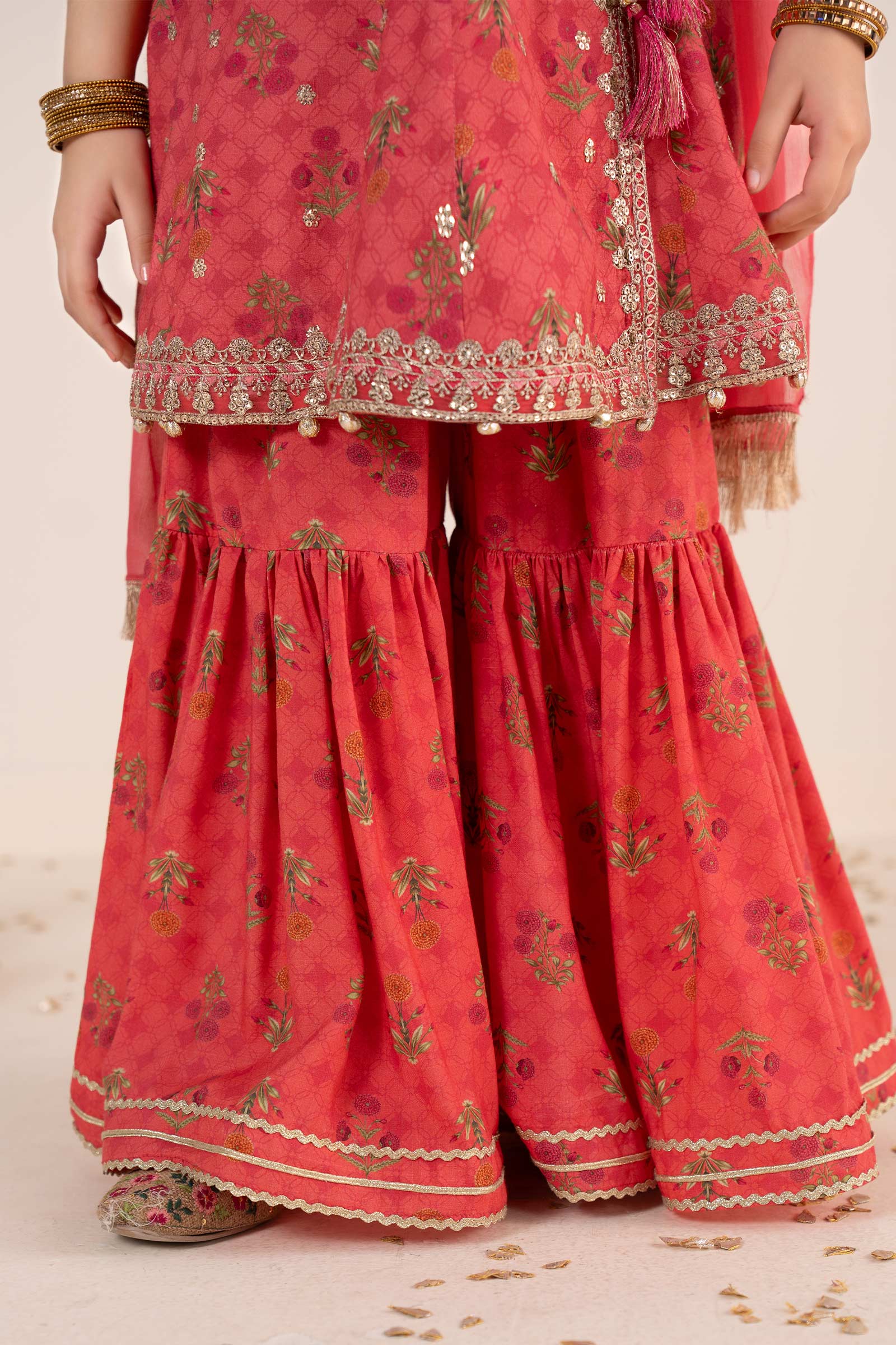 3 Piece Embroidered Raw Silk Suit - Image 7