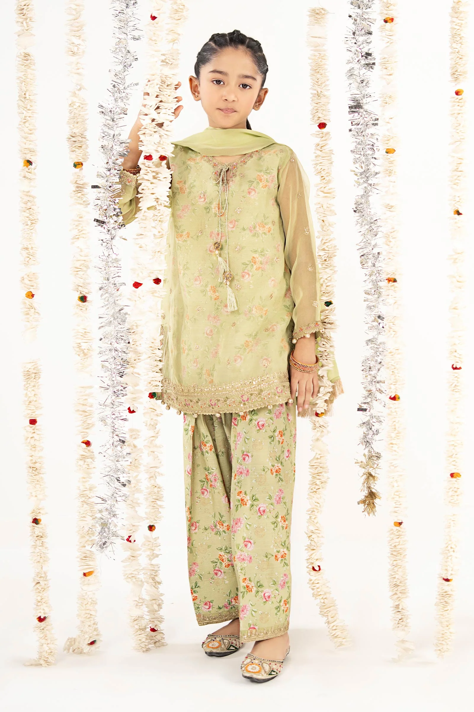 3 Piece Embroidered Organza Suit - Image 2