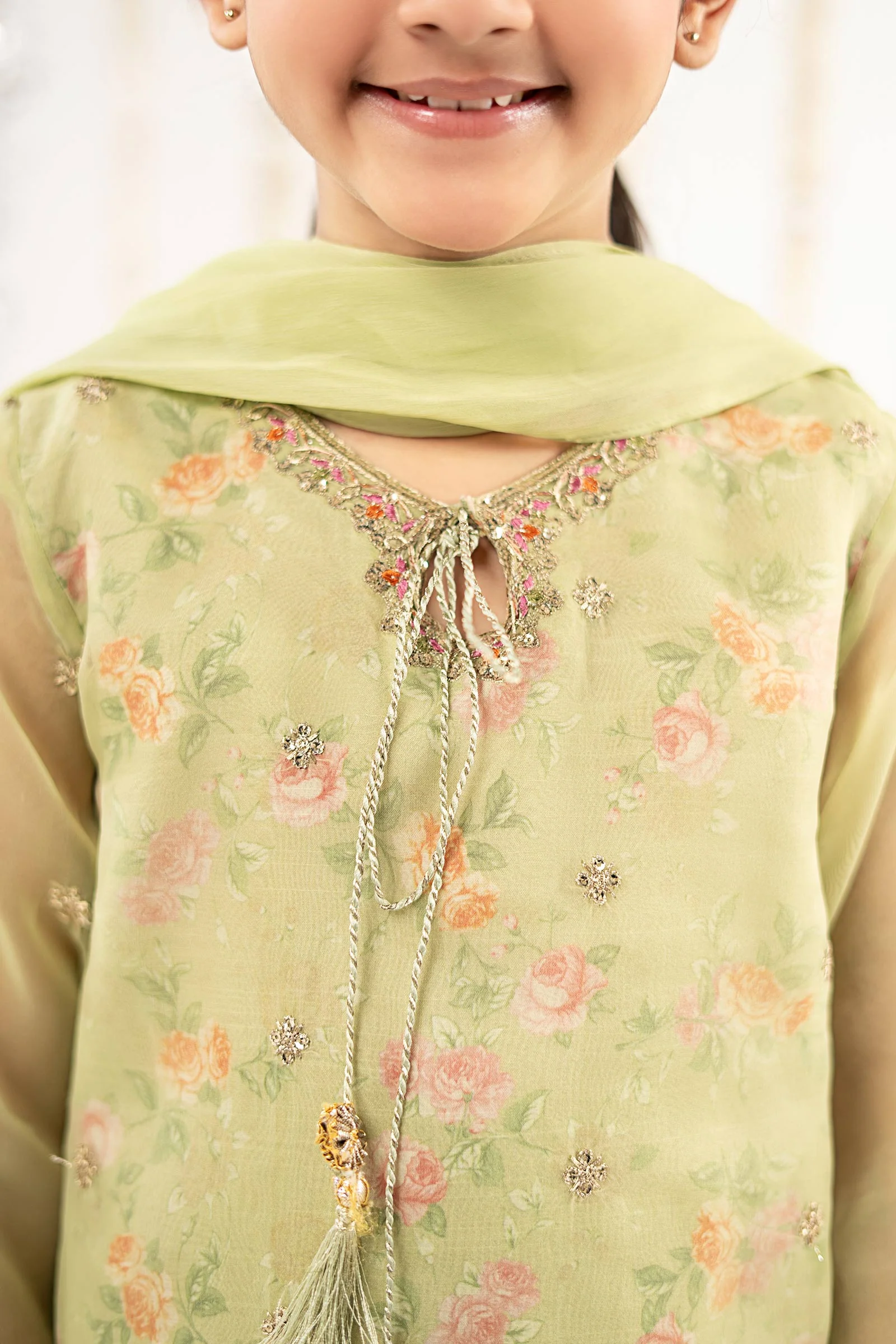 3 Piece Embroidered Organza Suit - Image 4
