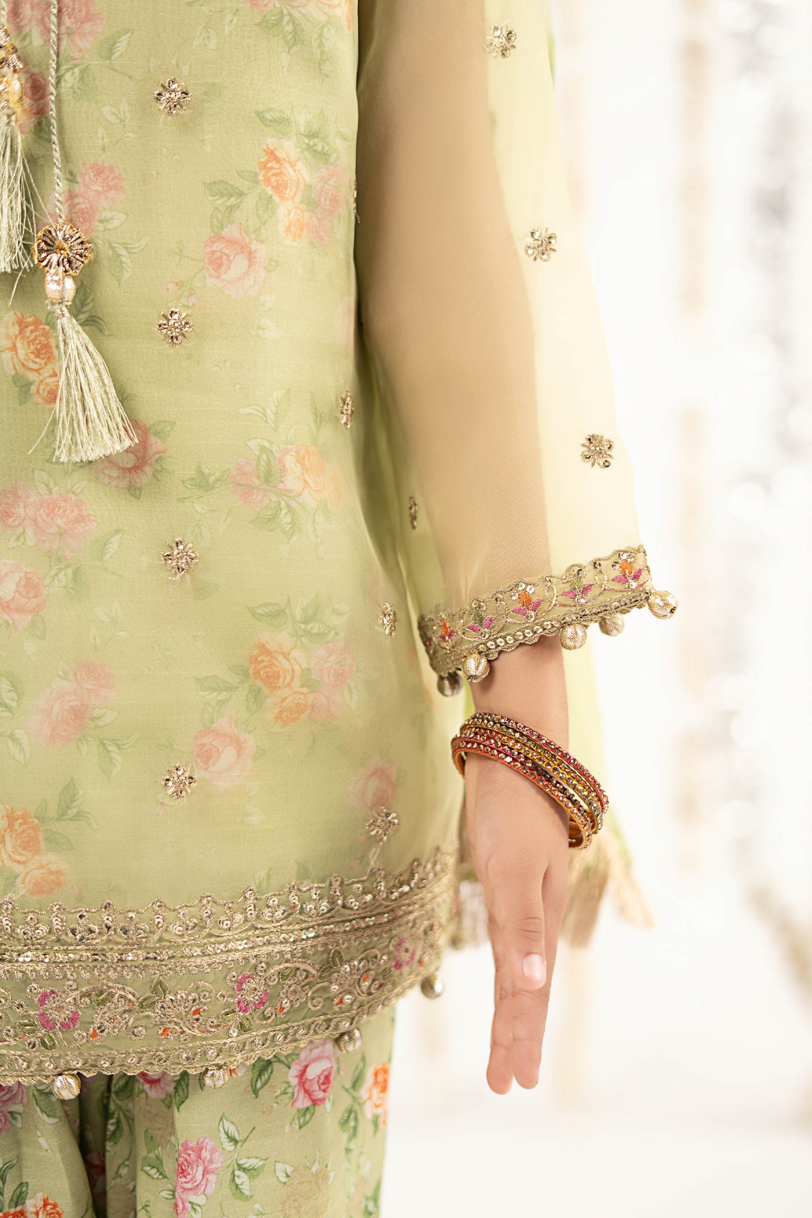 3 Piece Embroidered Organza Suit - Image 5