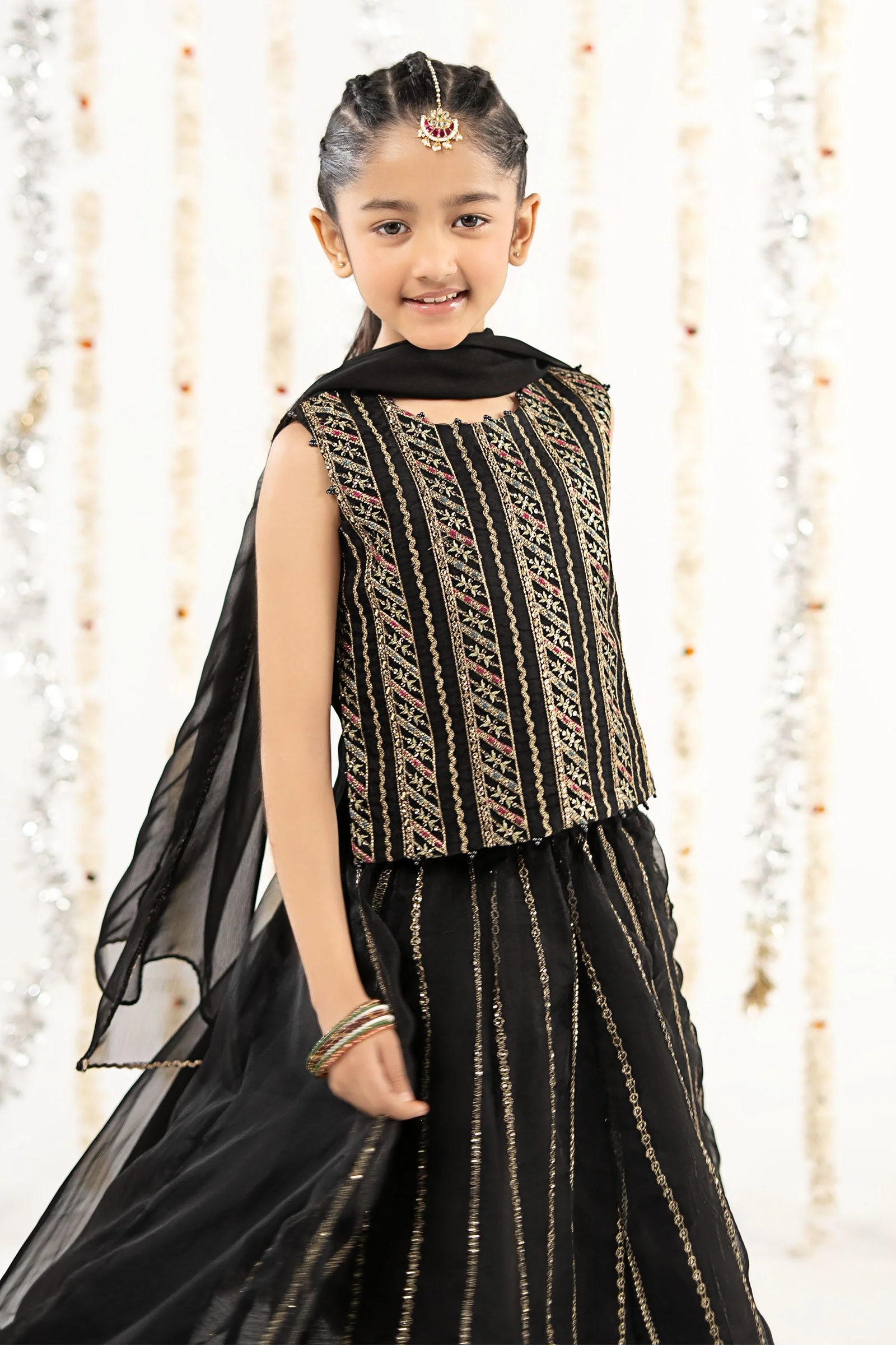 3 Piece Embroidered Organza Suit