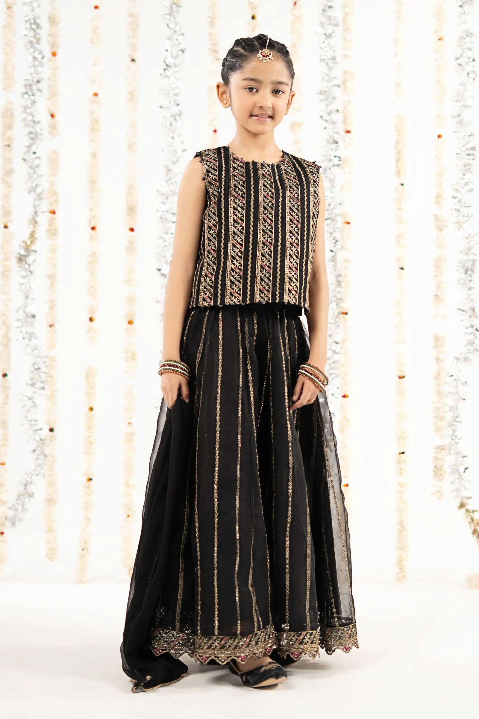 3 Piece Embroidered Organza Suit - Image 2