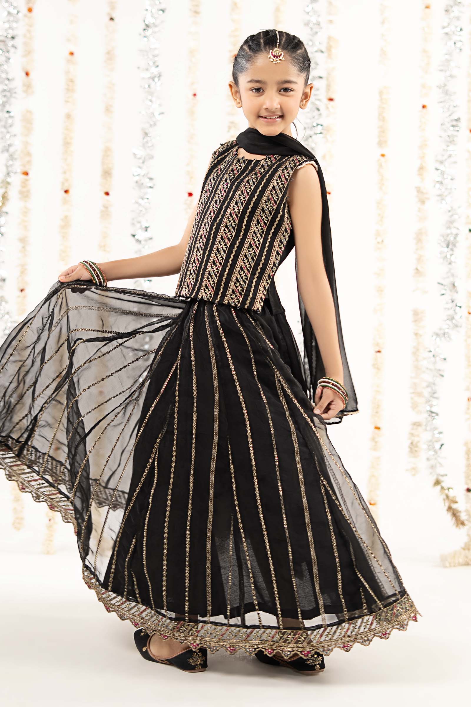 3 Piece Embroidered Organza Suit - Image 3