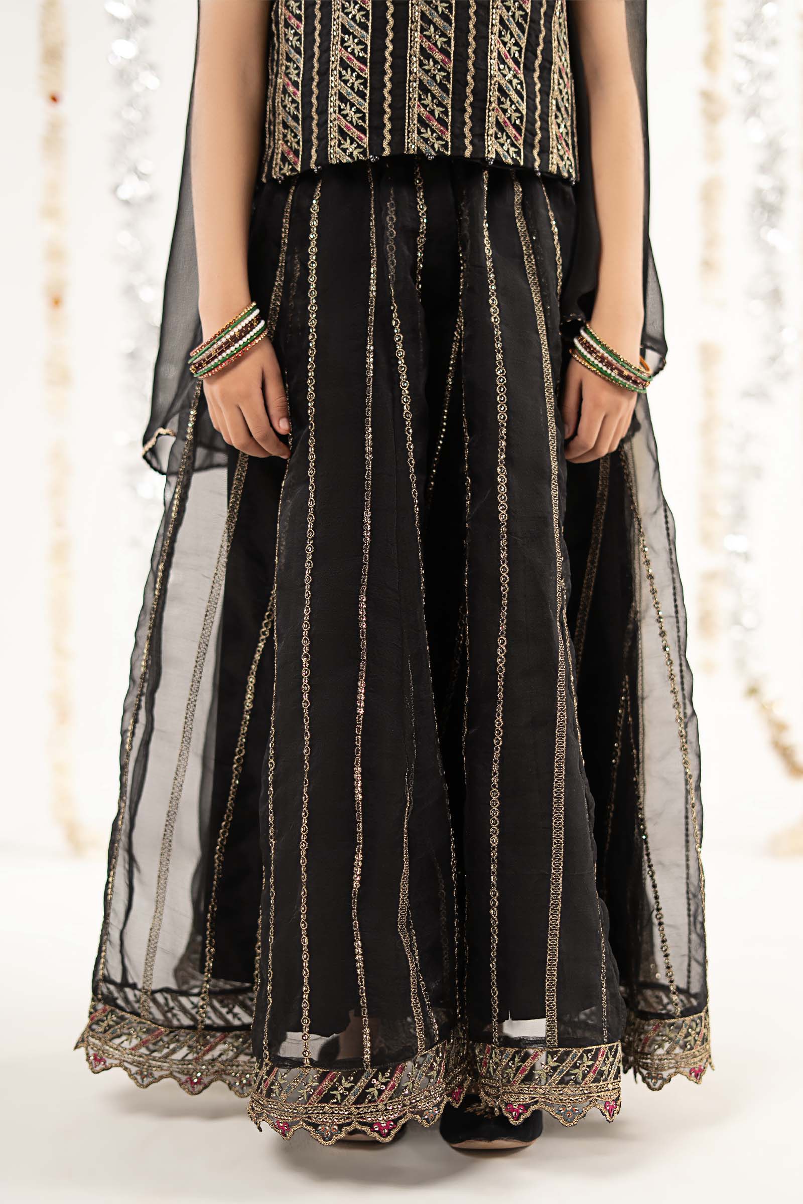 3 Piece Embroidered Organza Suit - Image 5
