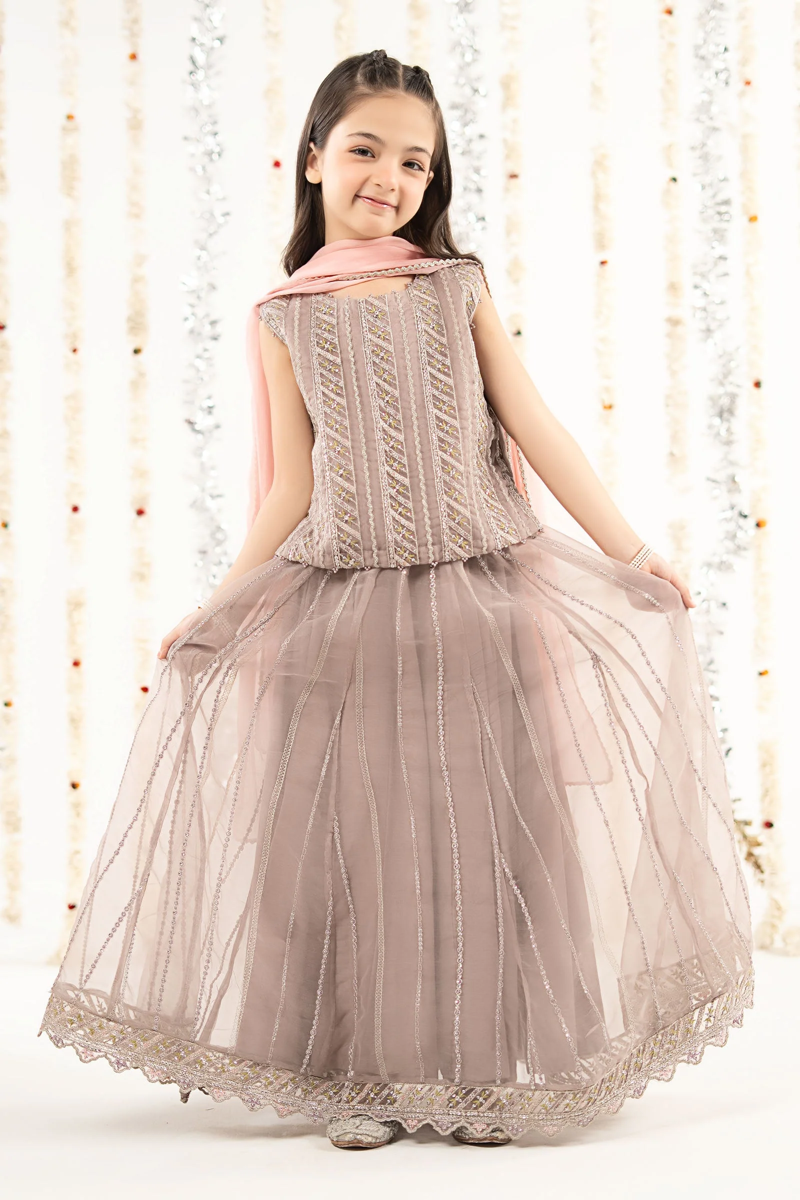3 Piece Embroidered Organza Suit - Image 2
