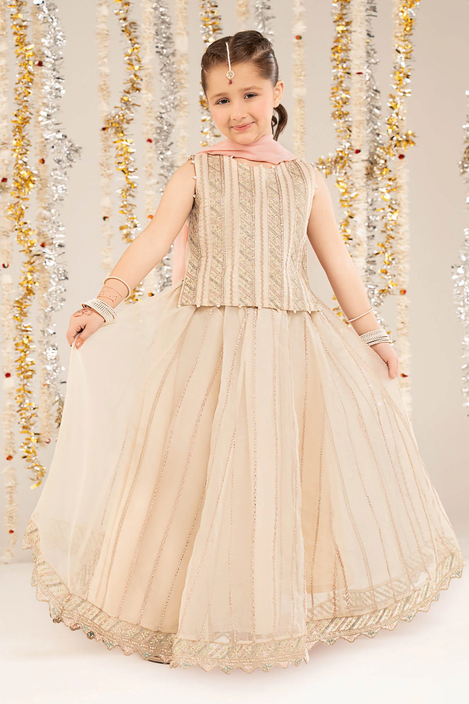 3 Piece Embroidered Organza Suit - Image 4