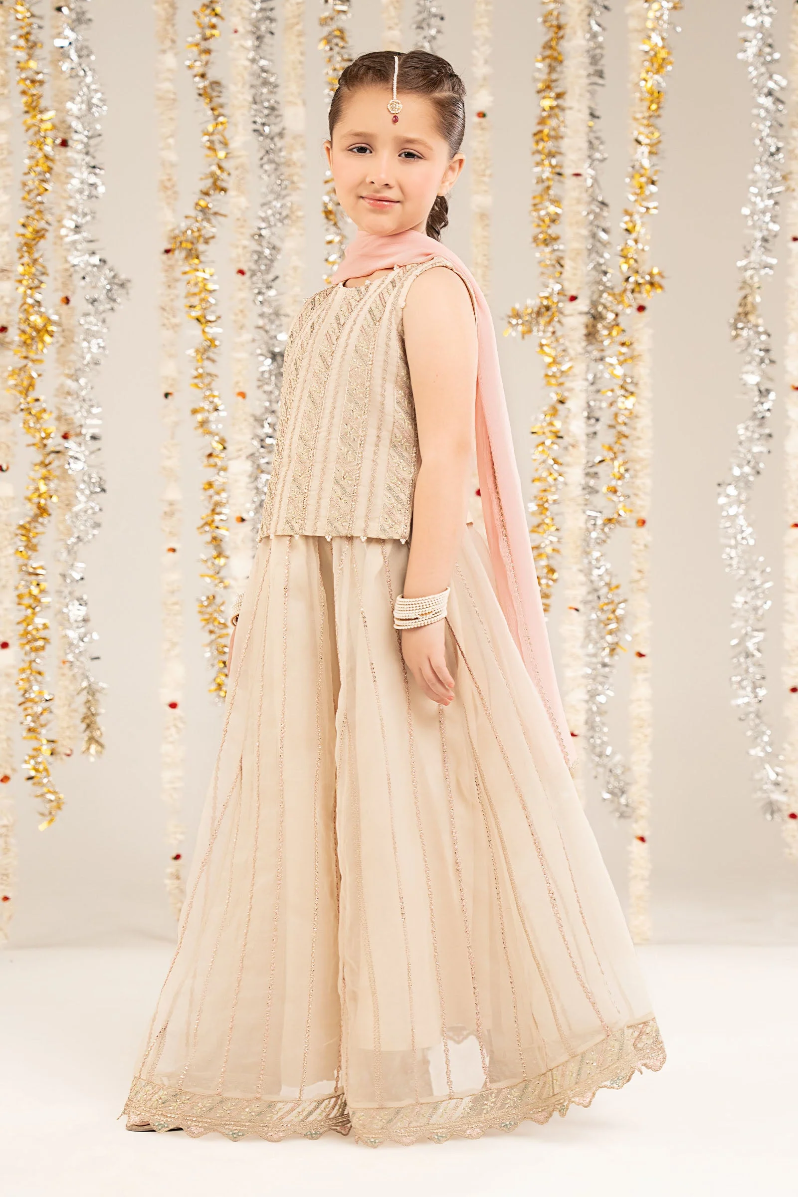 3 Piece Embroidered Organza Suit - Image 5
