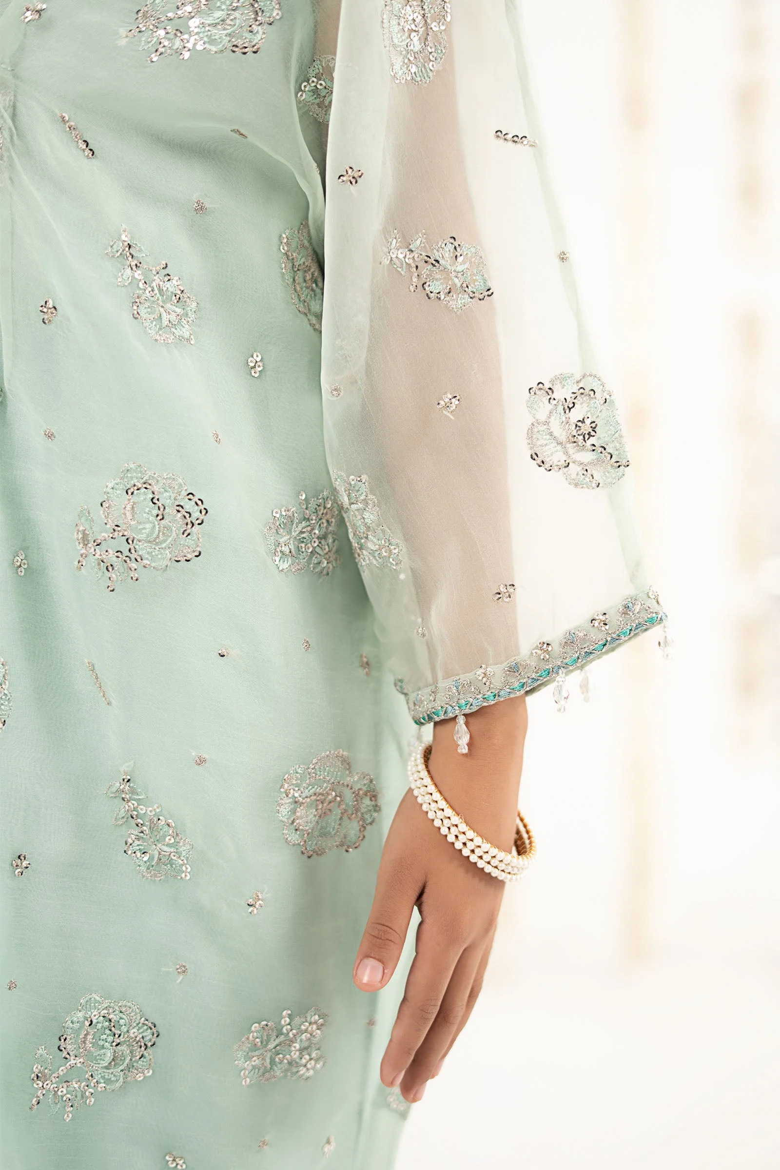 2 Piece Embroidered Organza Suit - Image 5