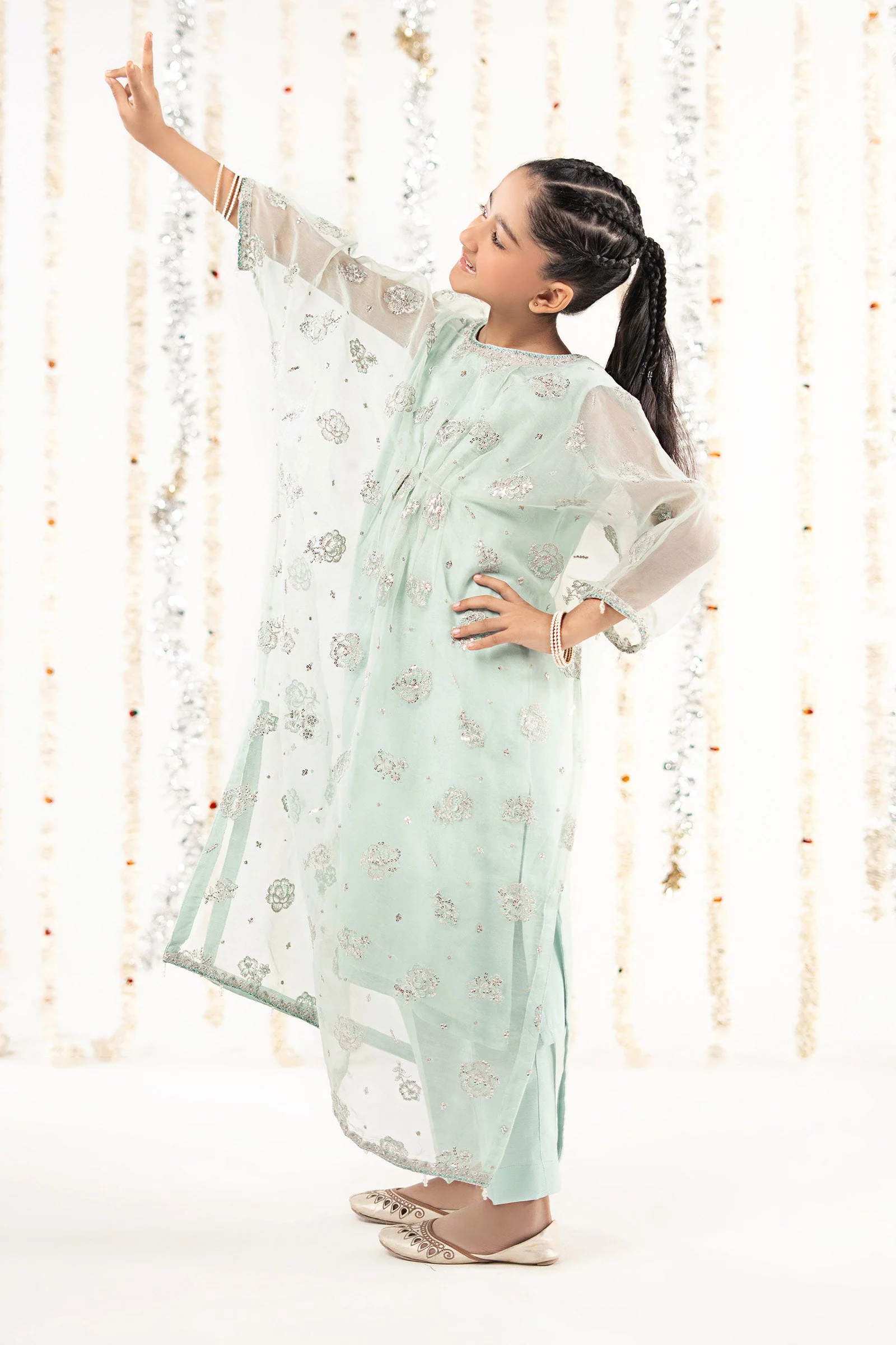 2 Piece Embroidered Organza Suit - Image 7