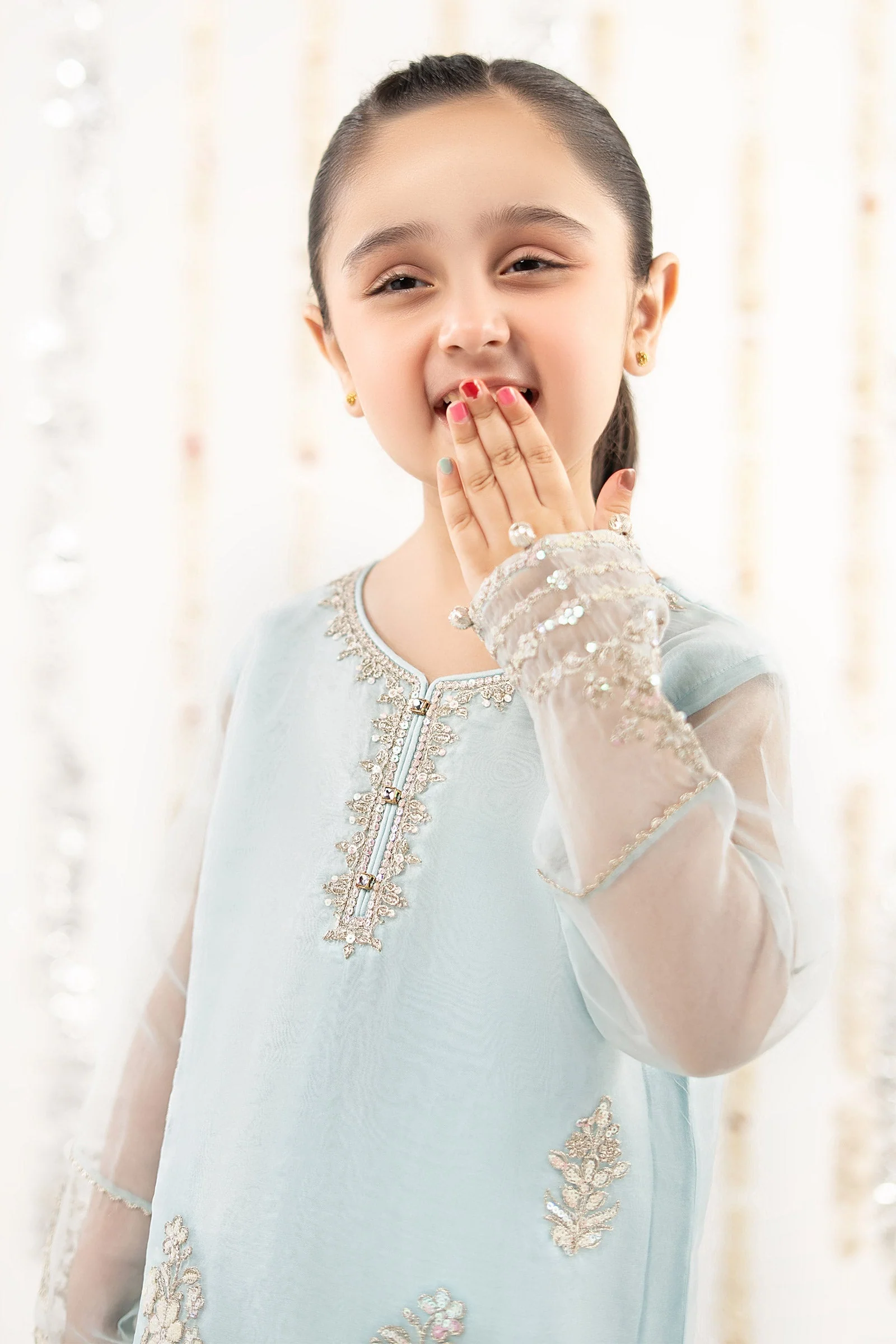 3 Piece Embroidered Organza Suit - Image 2
