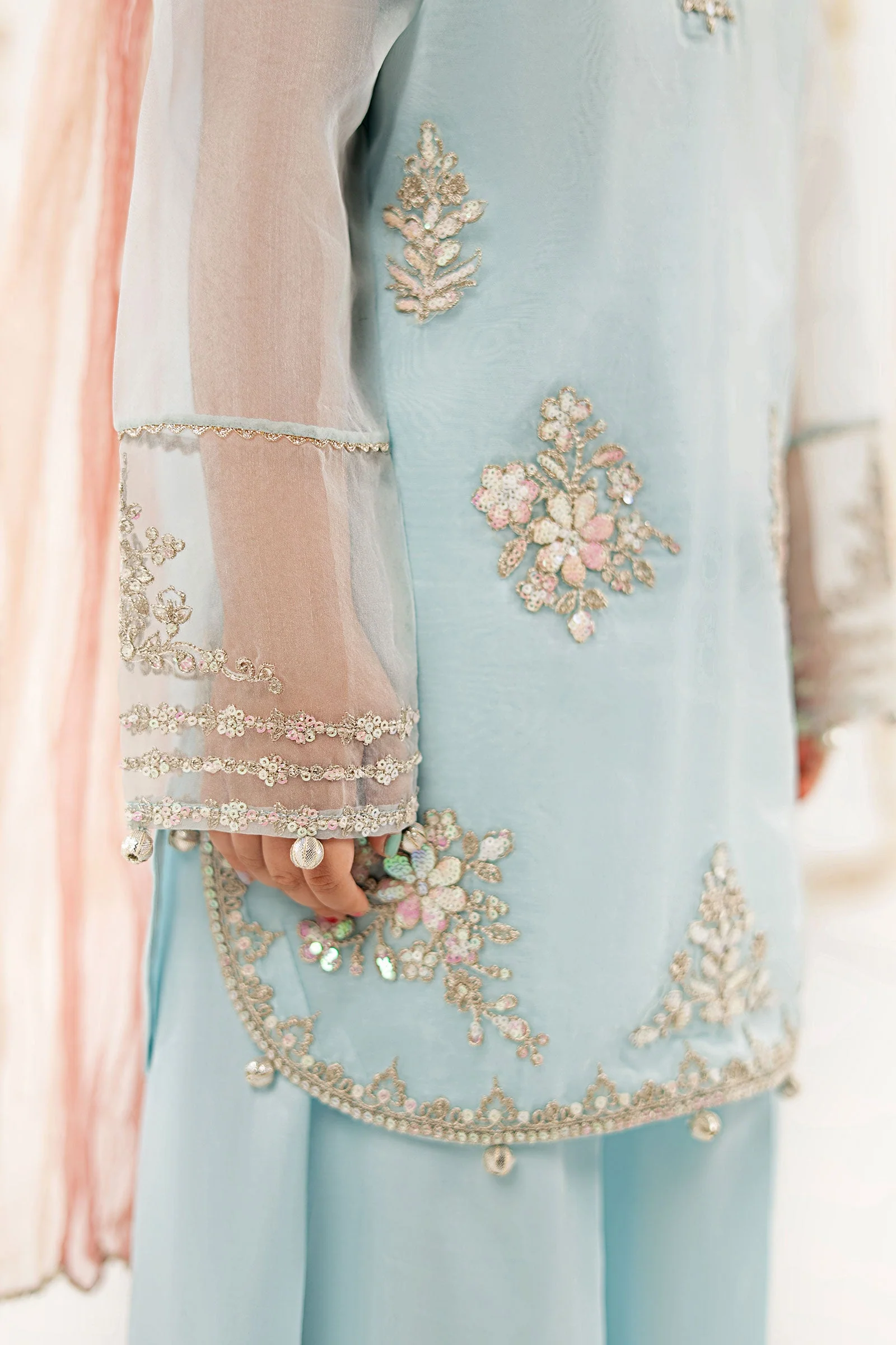 3 Piece Embroidered Organza Suit - Image 5