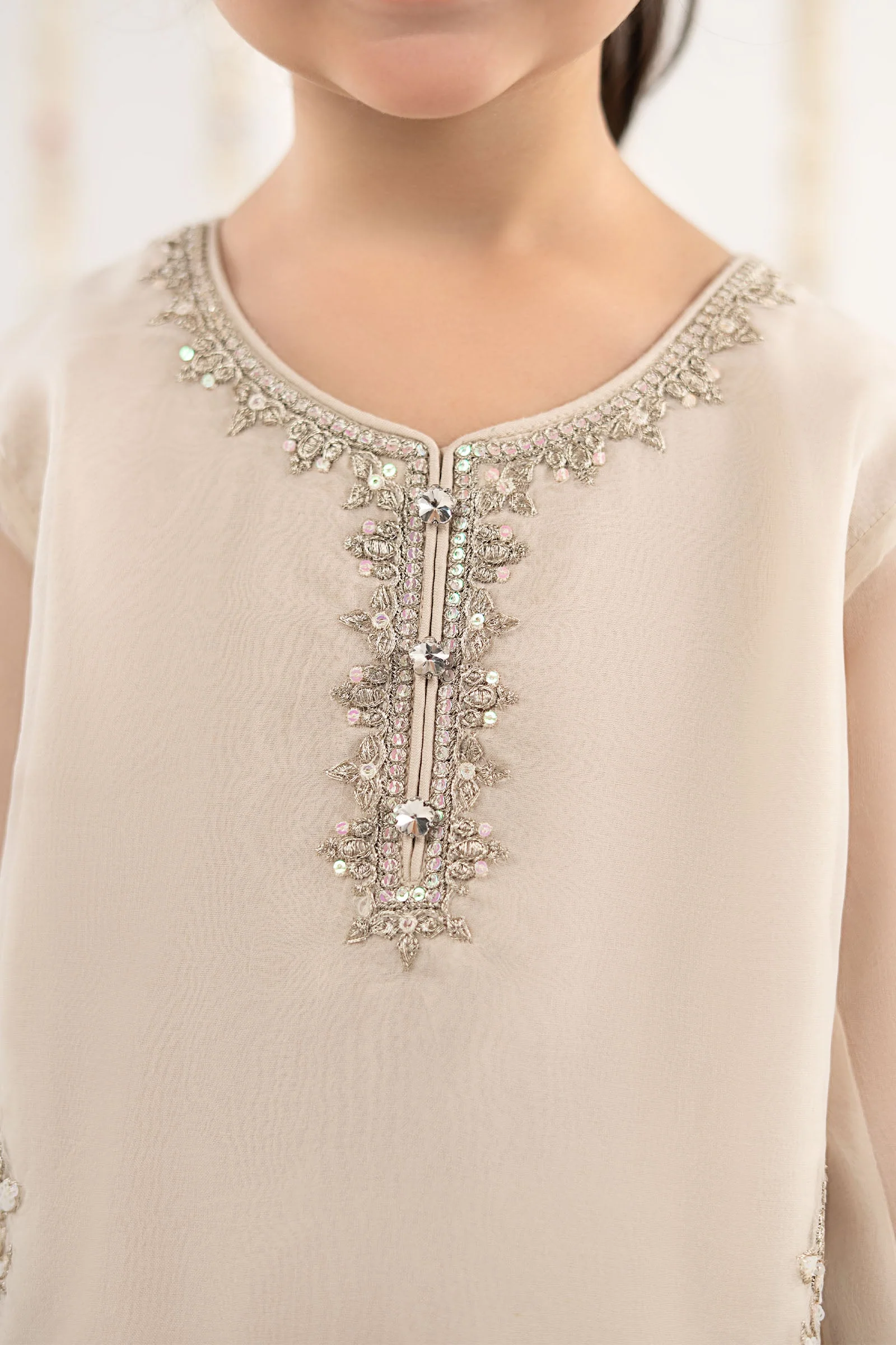 3 Piece Embroidered Organza Suit - Image 4