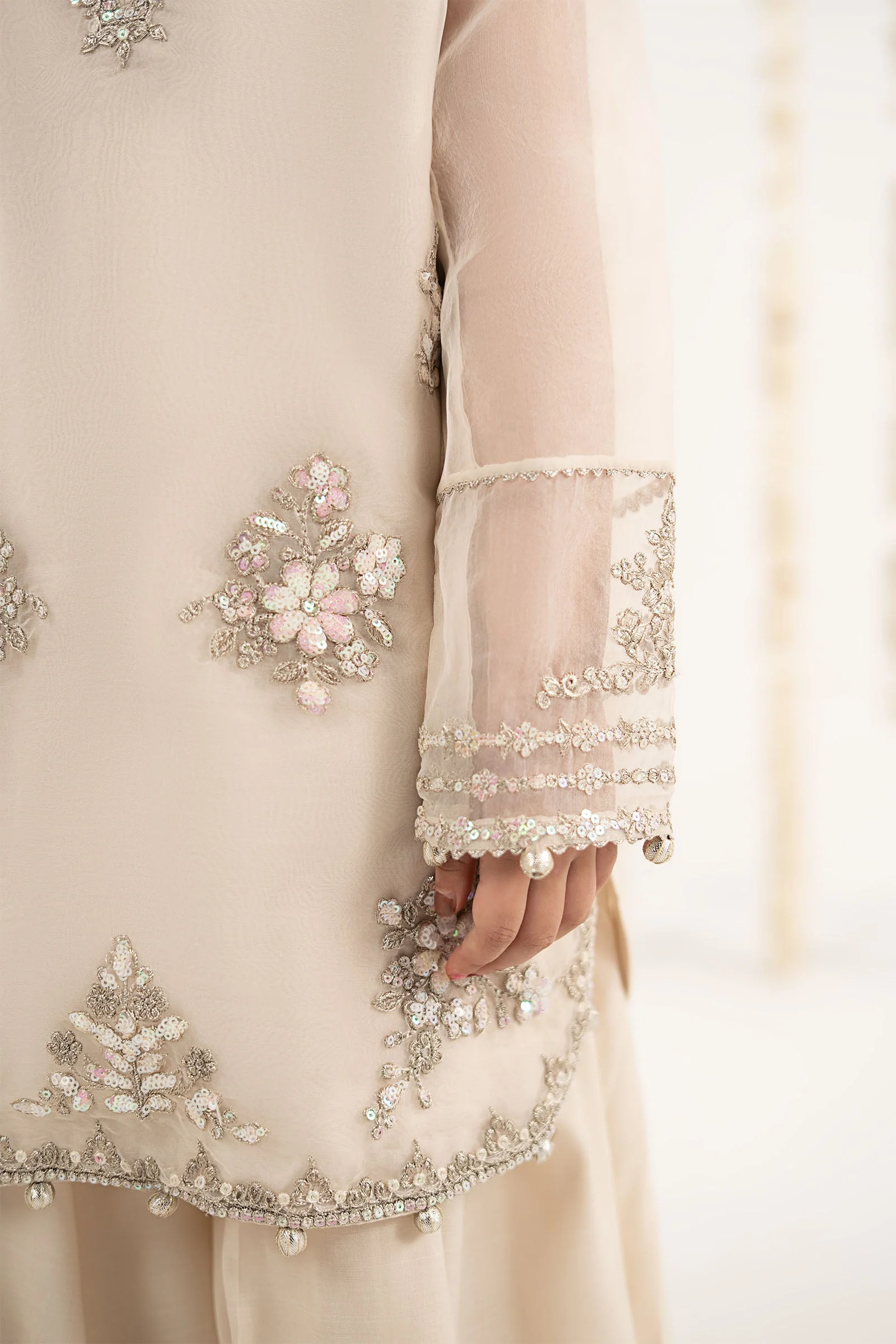 3 Piece Embroidered Organza Suit - Image 5