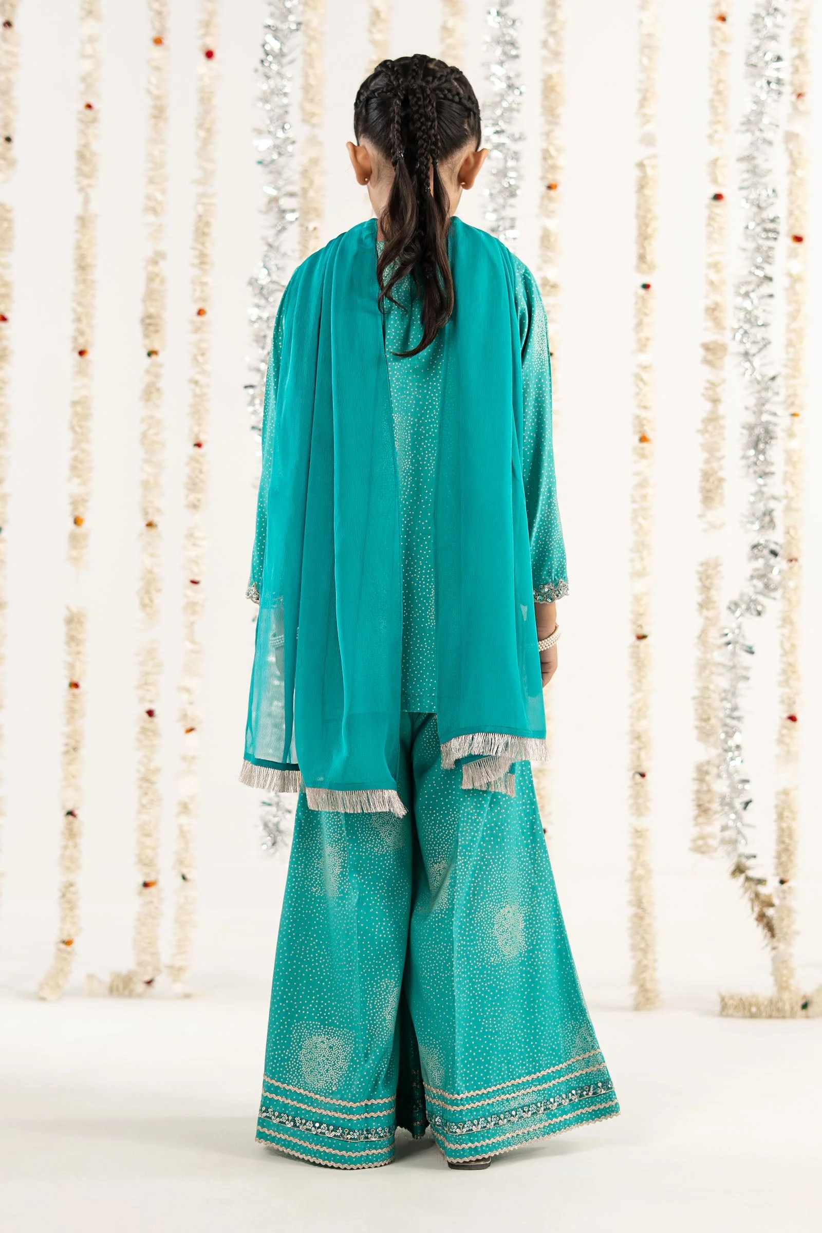 3 Piece Embroidered Raw Silk Suit - Image 7