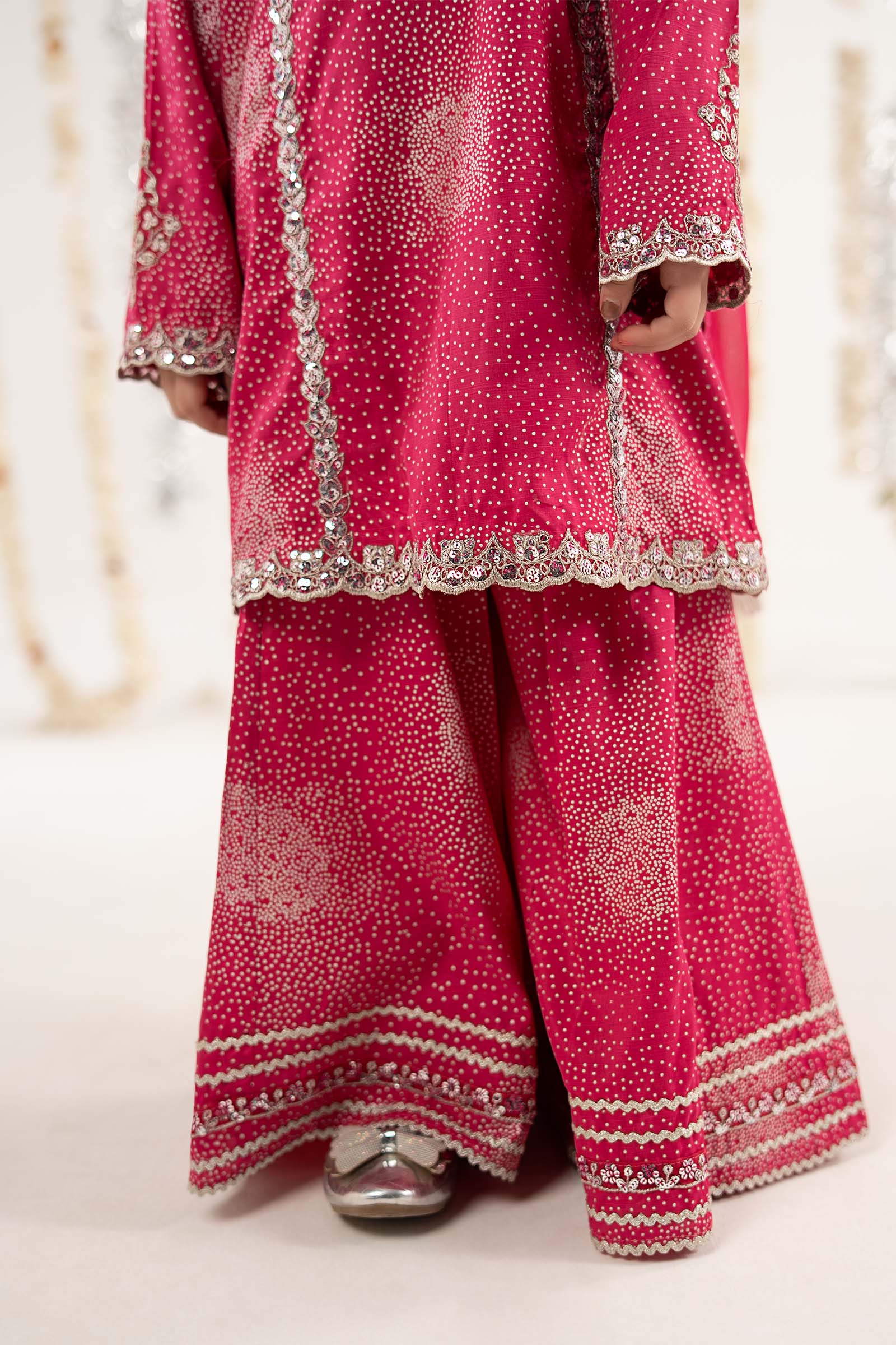 3 Piece Embroidered Raw Silk Suit - Image 6
