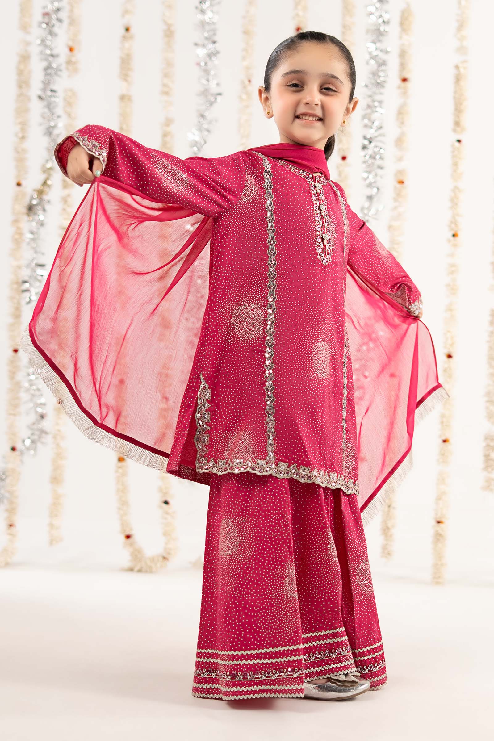 3 Piece Embroidered Raw Silk Suit - Image 7