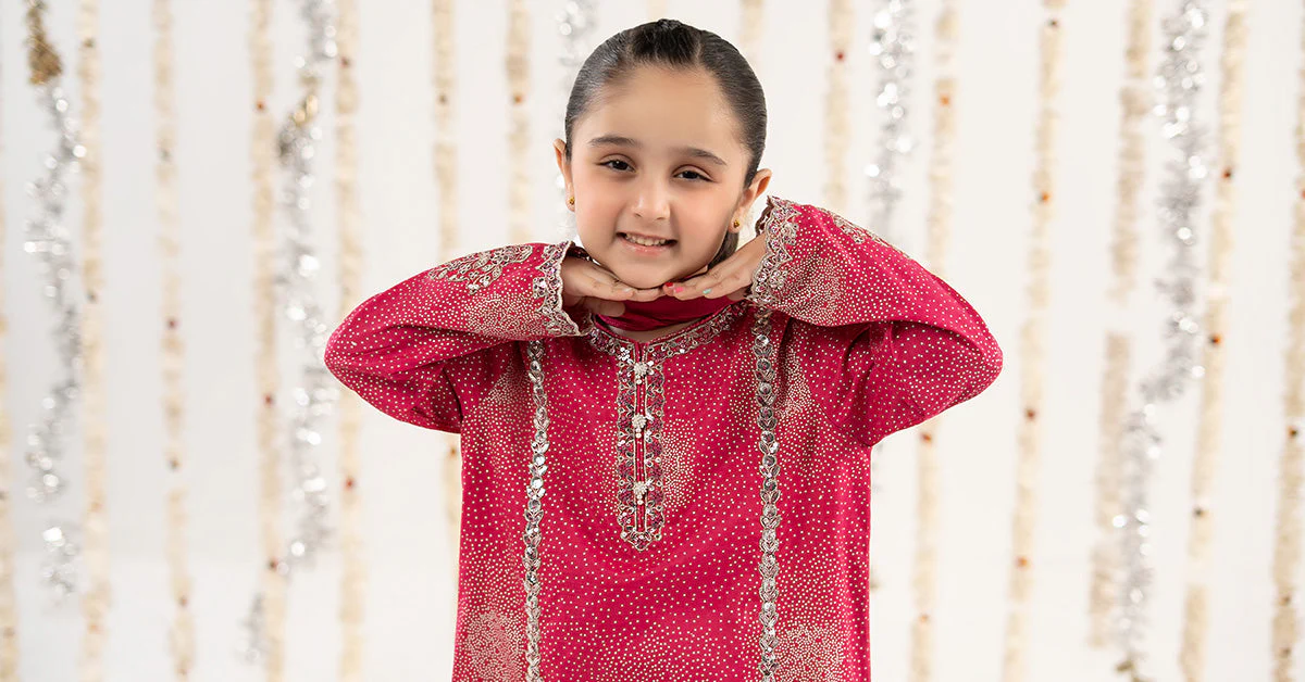 3 Piece Embroidered Raw Silk Suit - Image 9