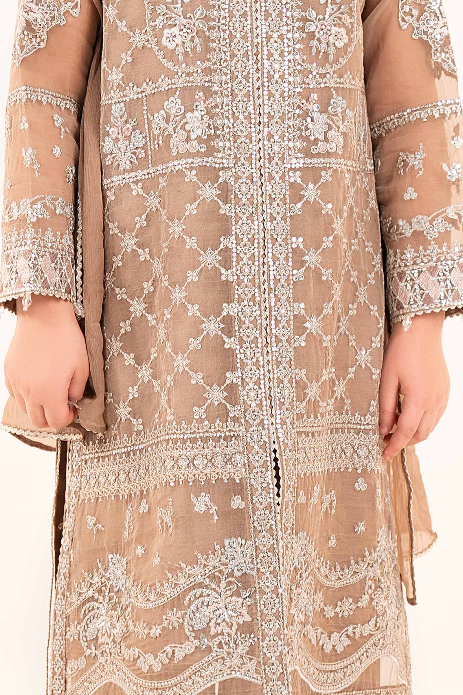 3 Piece Embroidered Organza Suit - Image 4