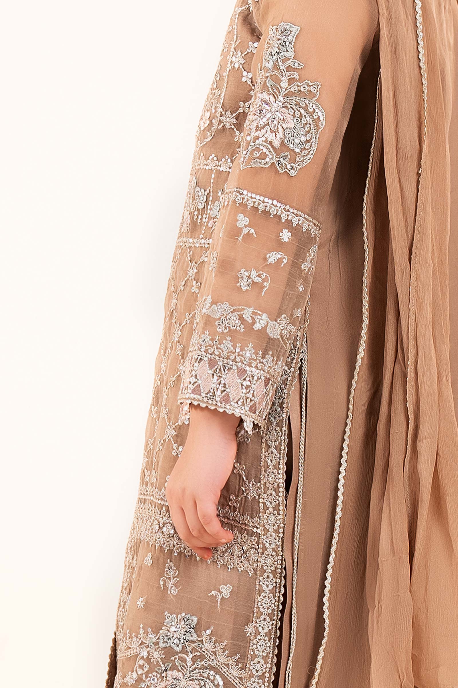 3 Piece Embroidered Organza Suit - Image 5