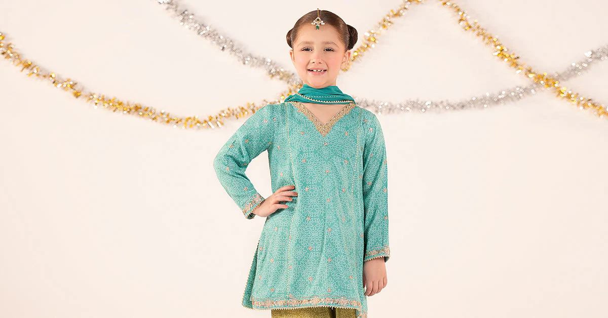 3 Piece Embroidered Raw Silk Suit - Image 10