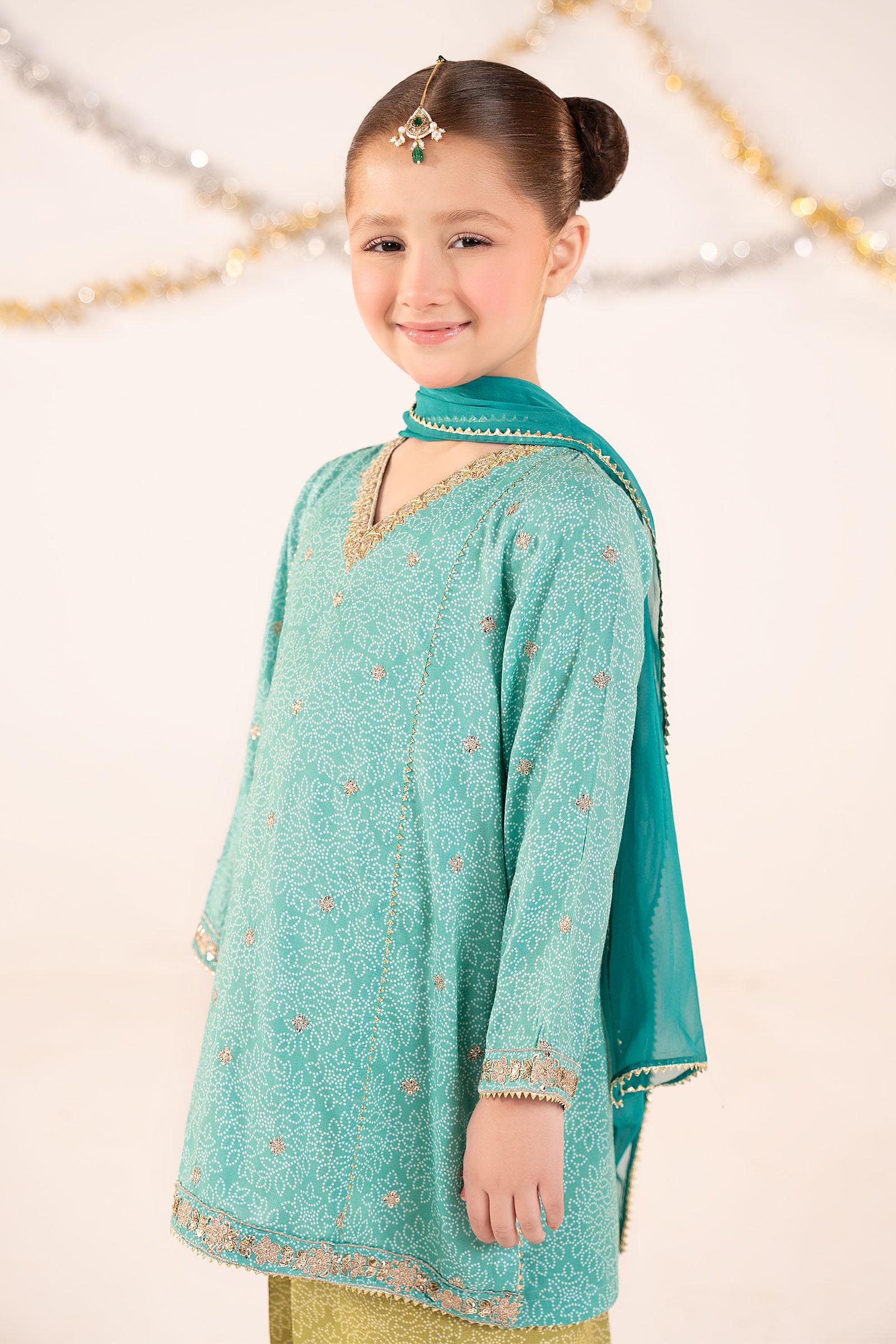 3 Piece Embroidered Raw Silk Suit - Image 2