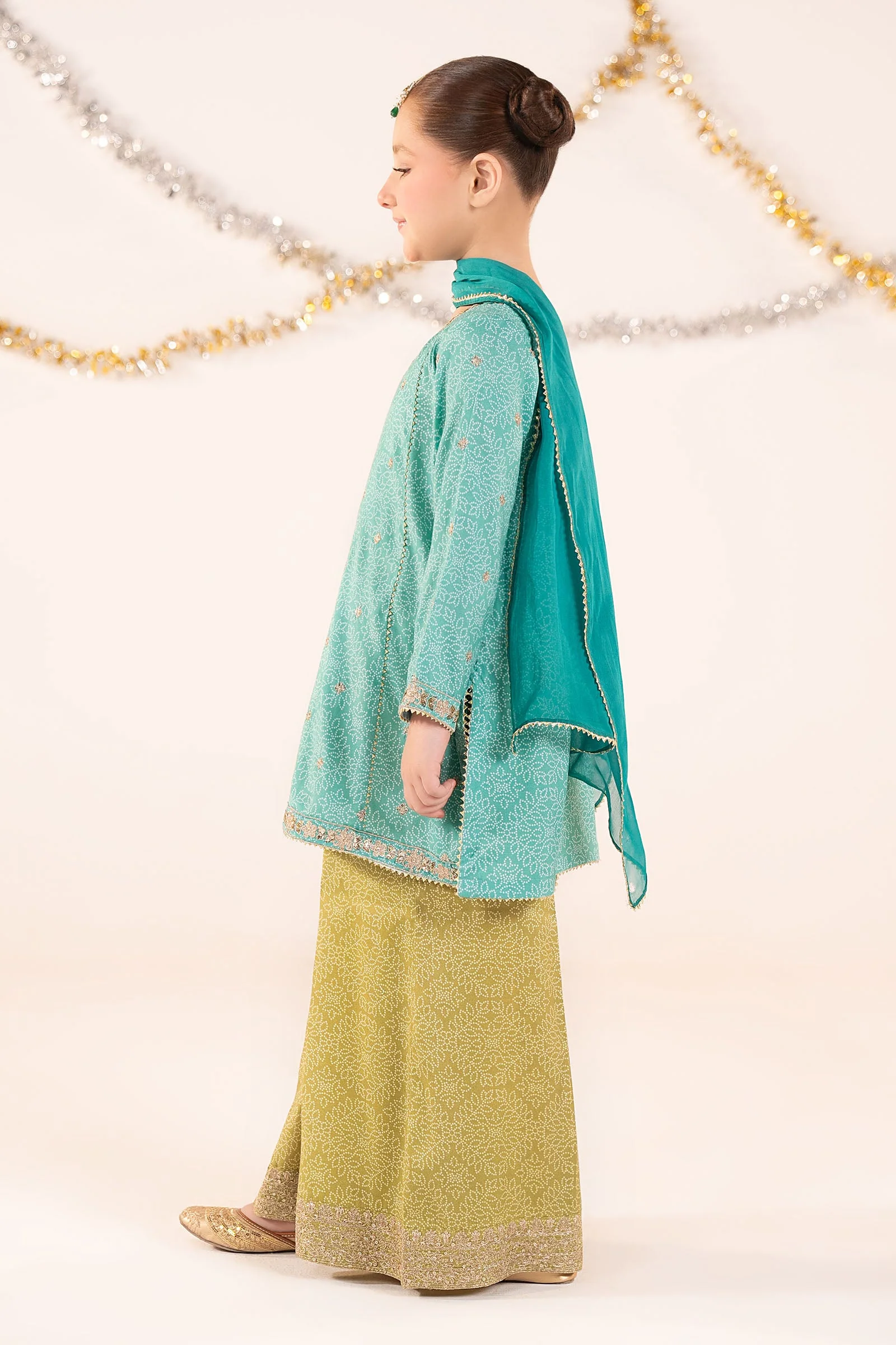3 Piece Embroidered Raw Silk Suit - Image 9