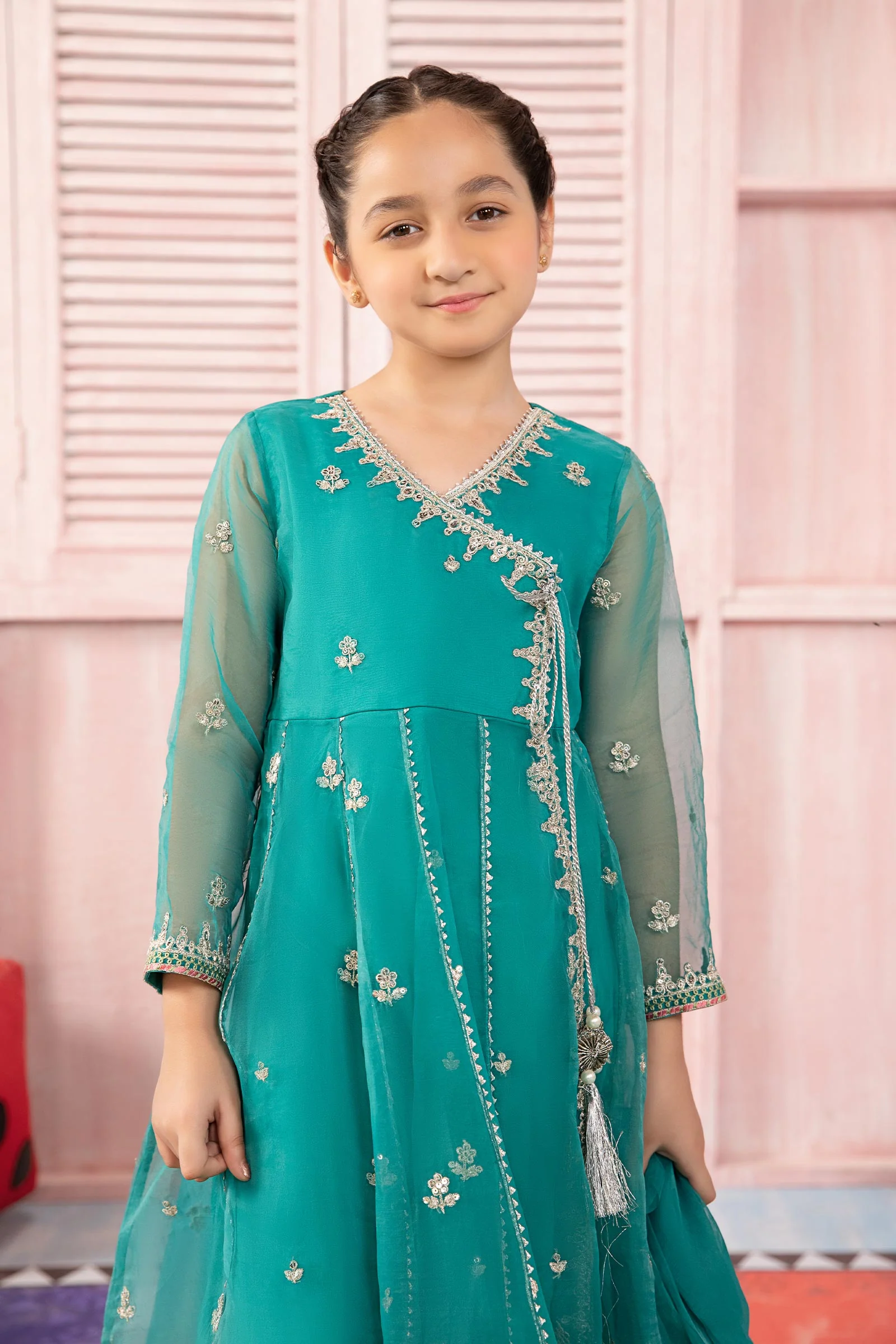 3 Piece Embroidered Organza Suit - Image 2