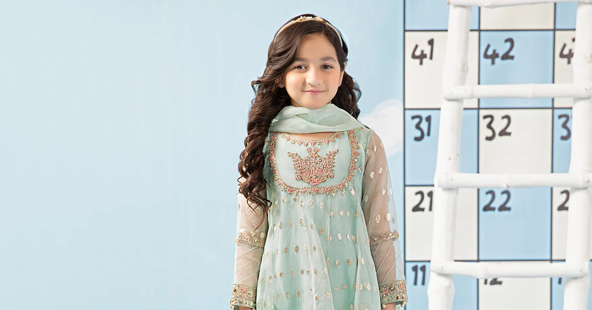 3 Piece Embroidered Organza Suit - Image 5