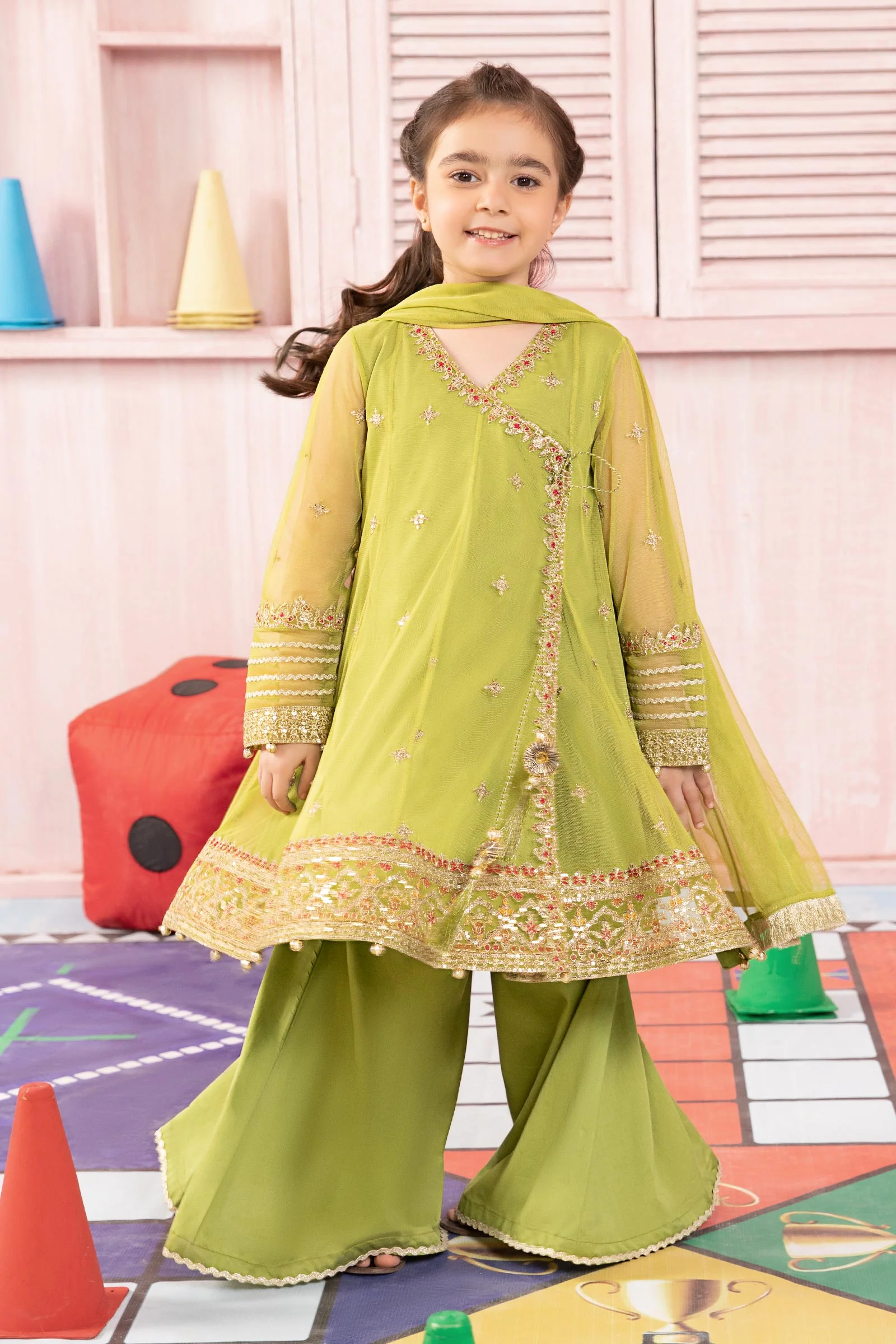 3 Piece Embroidered Net Suit - Image 2