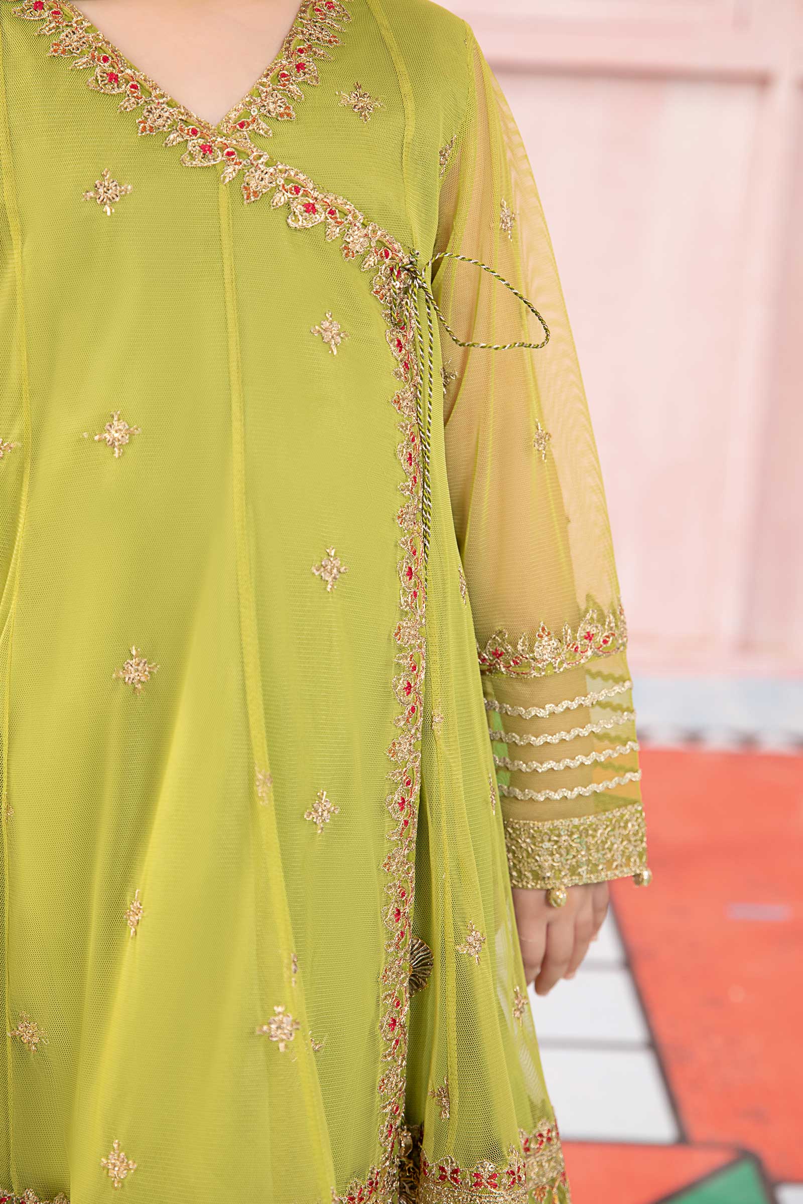 3 Piece Embroidered Net Suit - Image 3